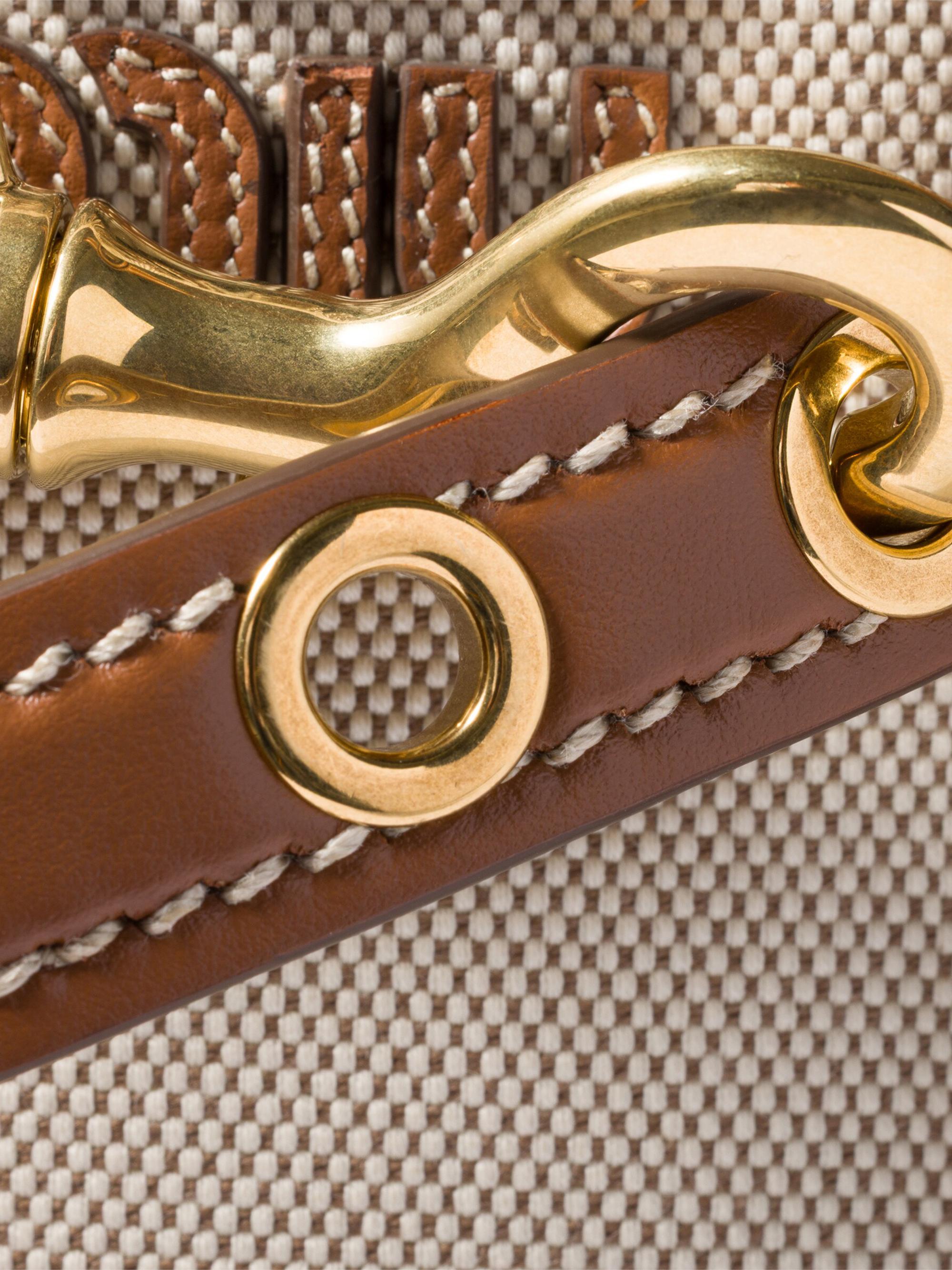 Miu Miu Aventure Canvas and Leather Top Handle Bag | Saks Fifth Avenue