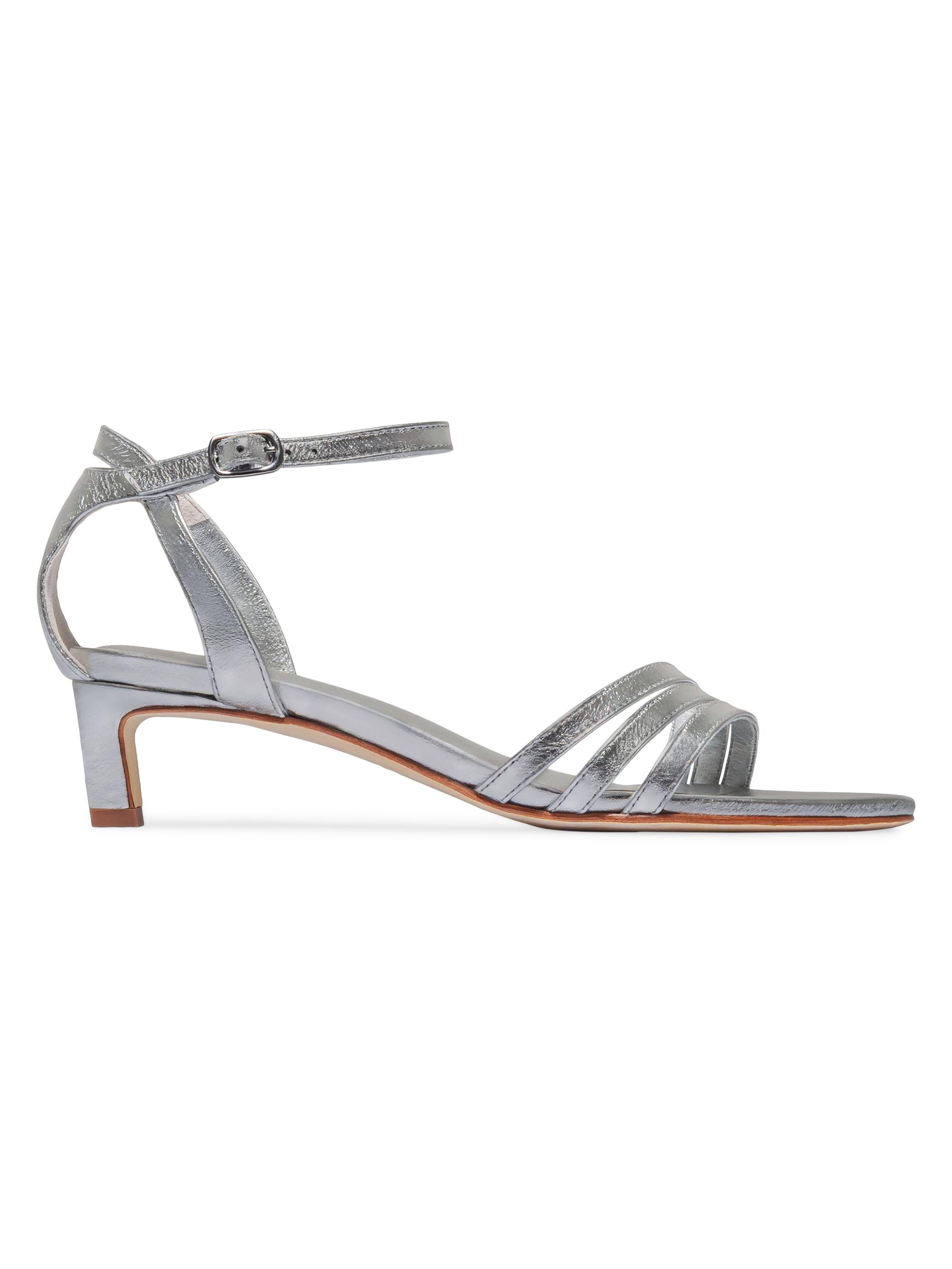 Bernardo Women's Lima Kitten Heel Sandals - Silver
