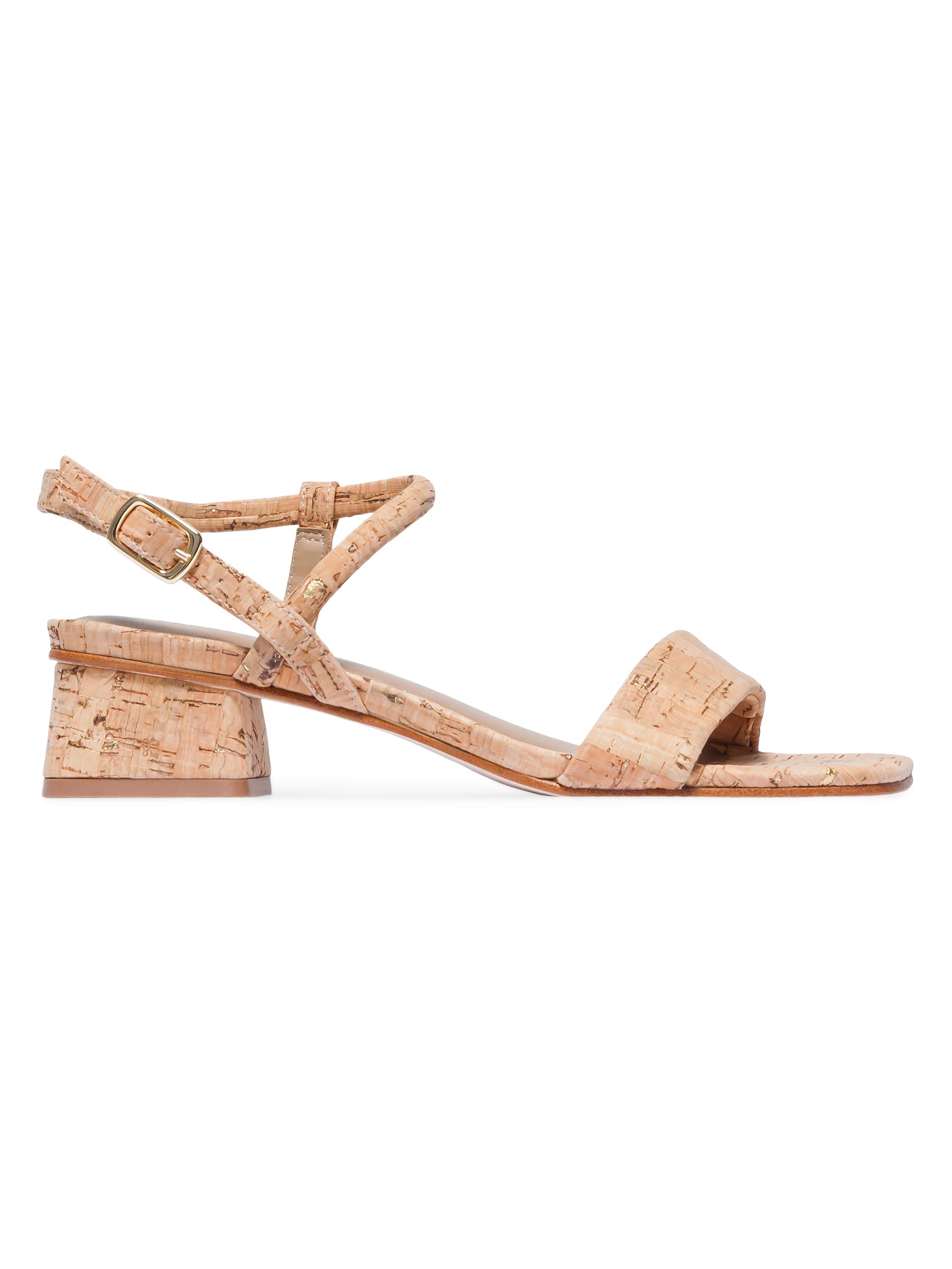 Bernardo Women's Josei Low Heel Sandals - Cork Gold Fleck