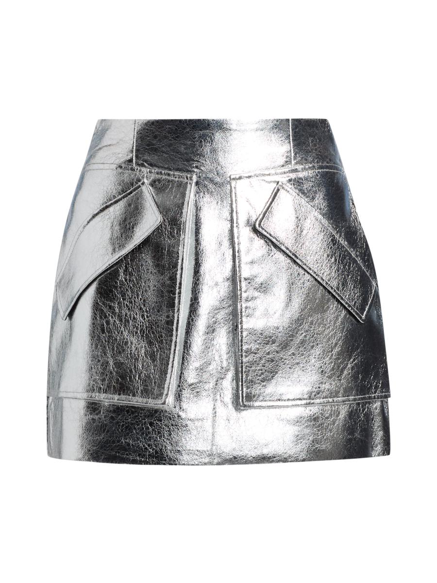Aknvas Women's Cherry Metallic-finish A-line Miniskirt In Silver