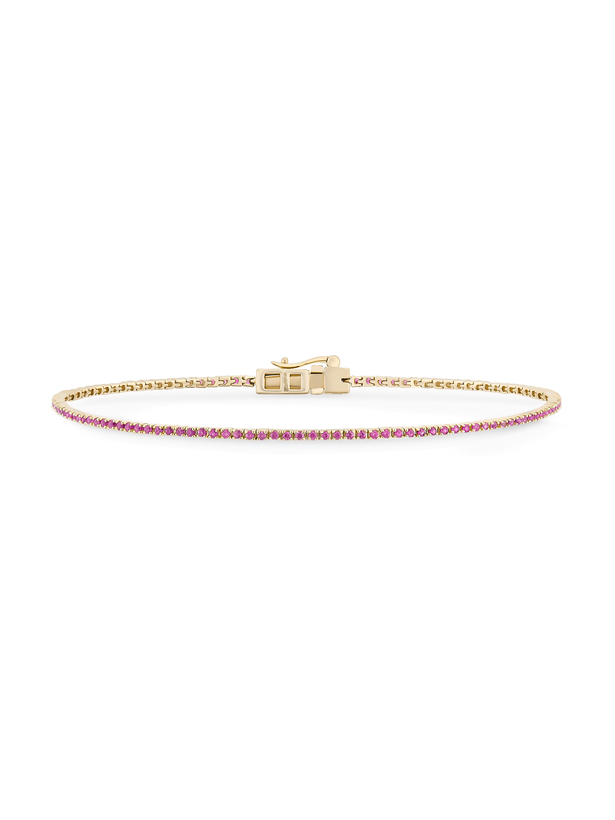 Lana Women's 14K Yellow Gold & Pink Sapphire Thin Tennis Bracelet - Yellow Gold