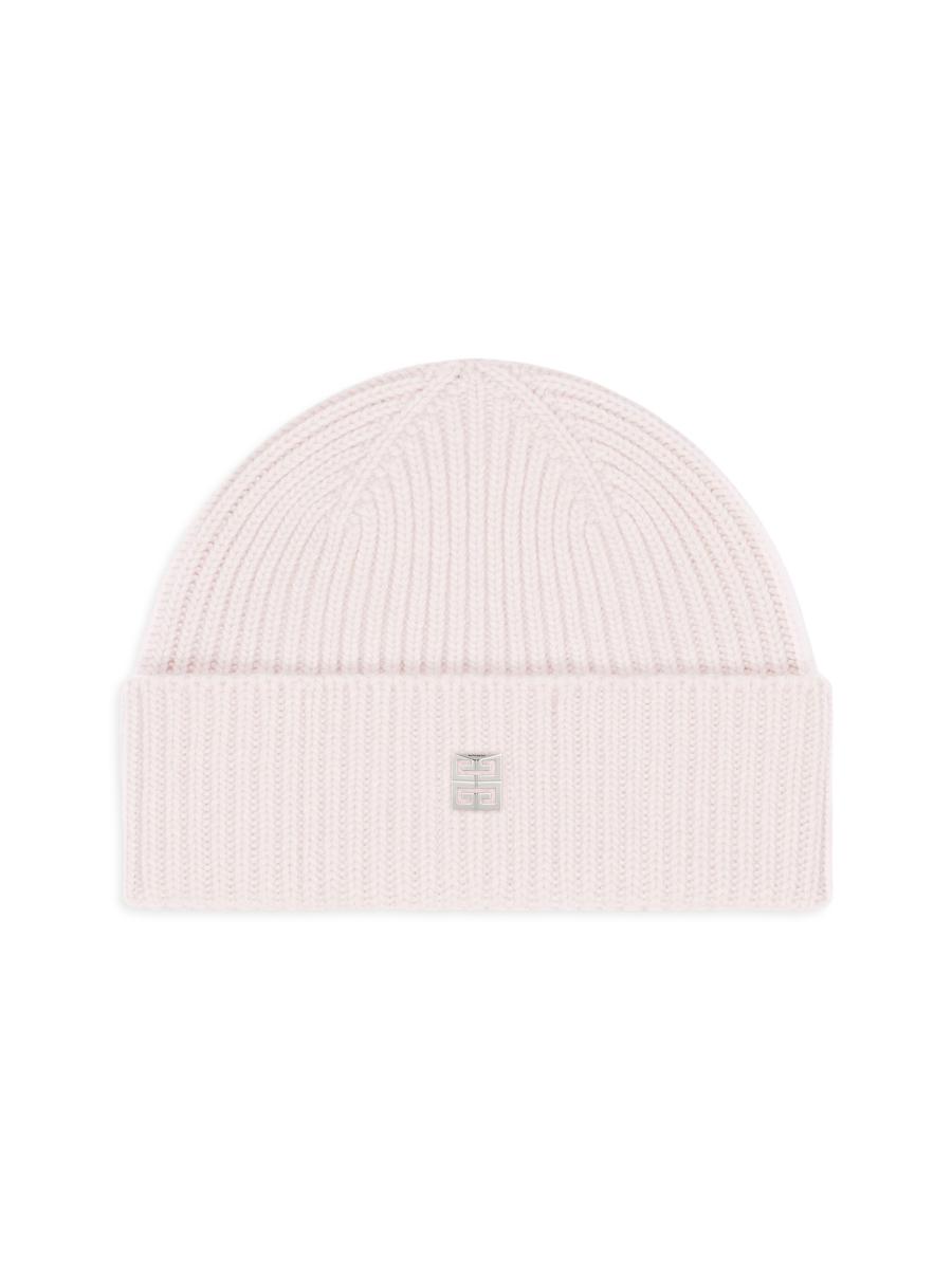 Givenchy Women's Ribbed Beanie In Wool And Cashmere In White
