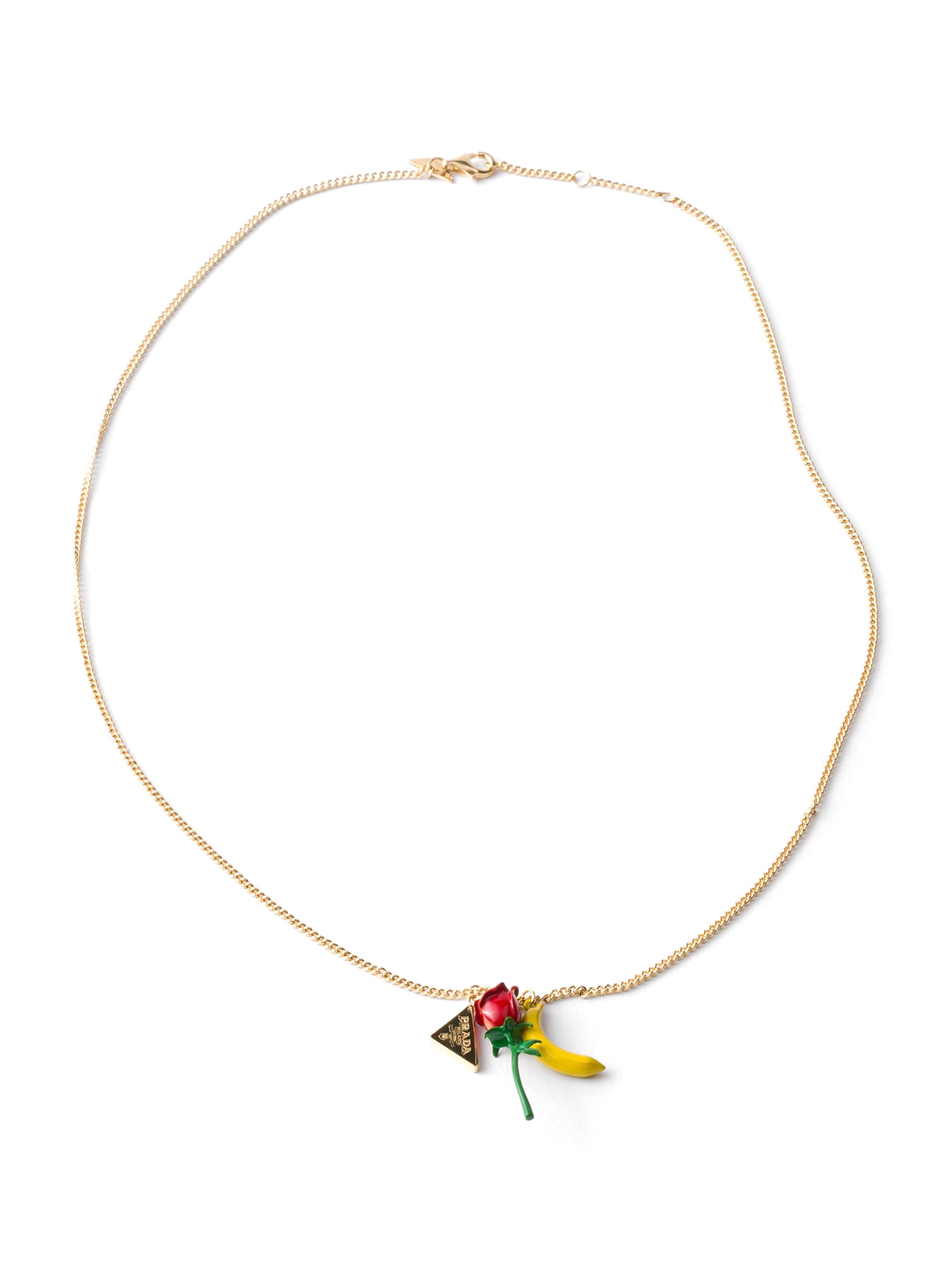 Prada Women's Enameled Metal Necklace - Gold