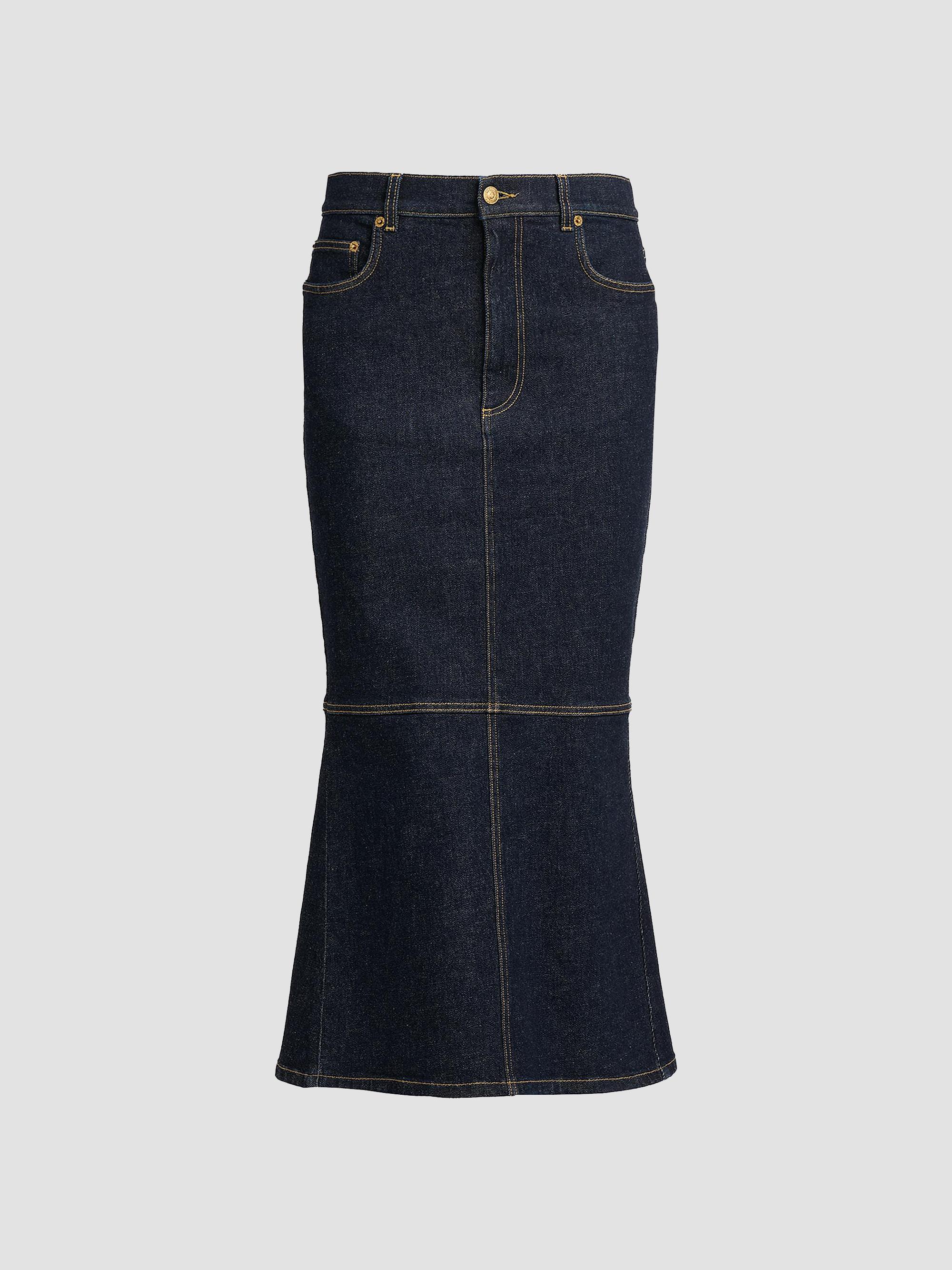 Moschino Mermaid Heart Back Denim Midi-Skirt | Saks Fifth Avenue