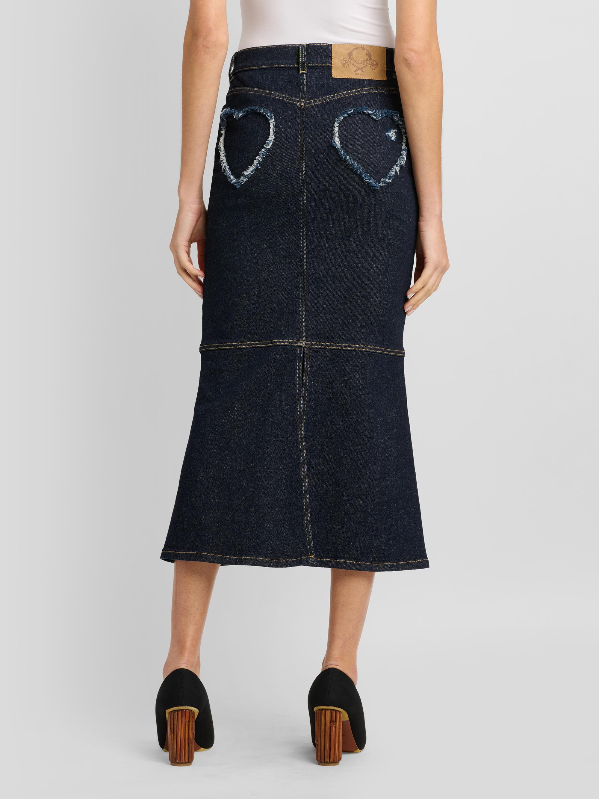 Moschino Mermaid Heart Back Denim Midi-Skirt | Saks Fifth Avenue