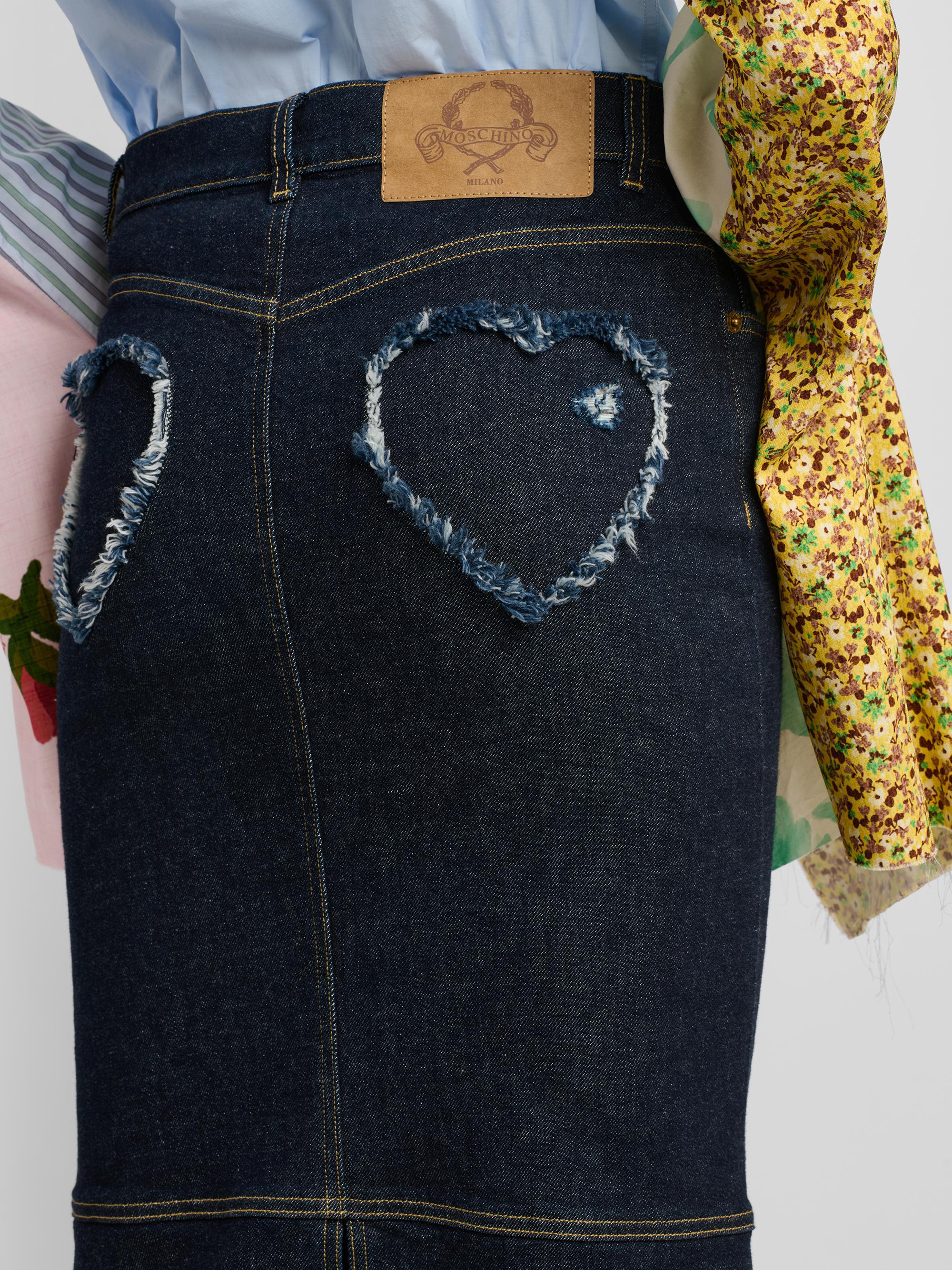 Moschino Mermaid Heart Back Denim Midi-Skirt | Saks Fifth Avenue
