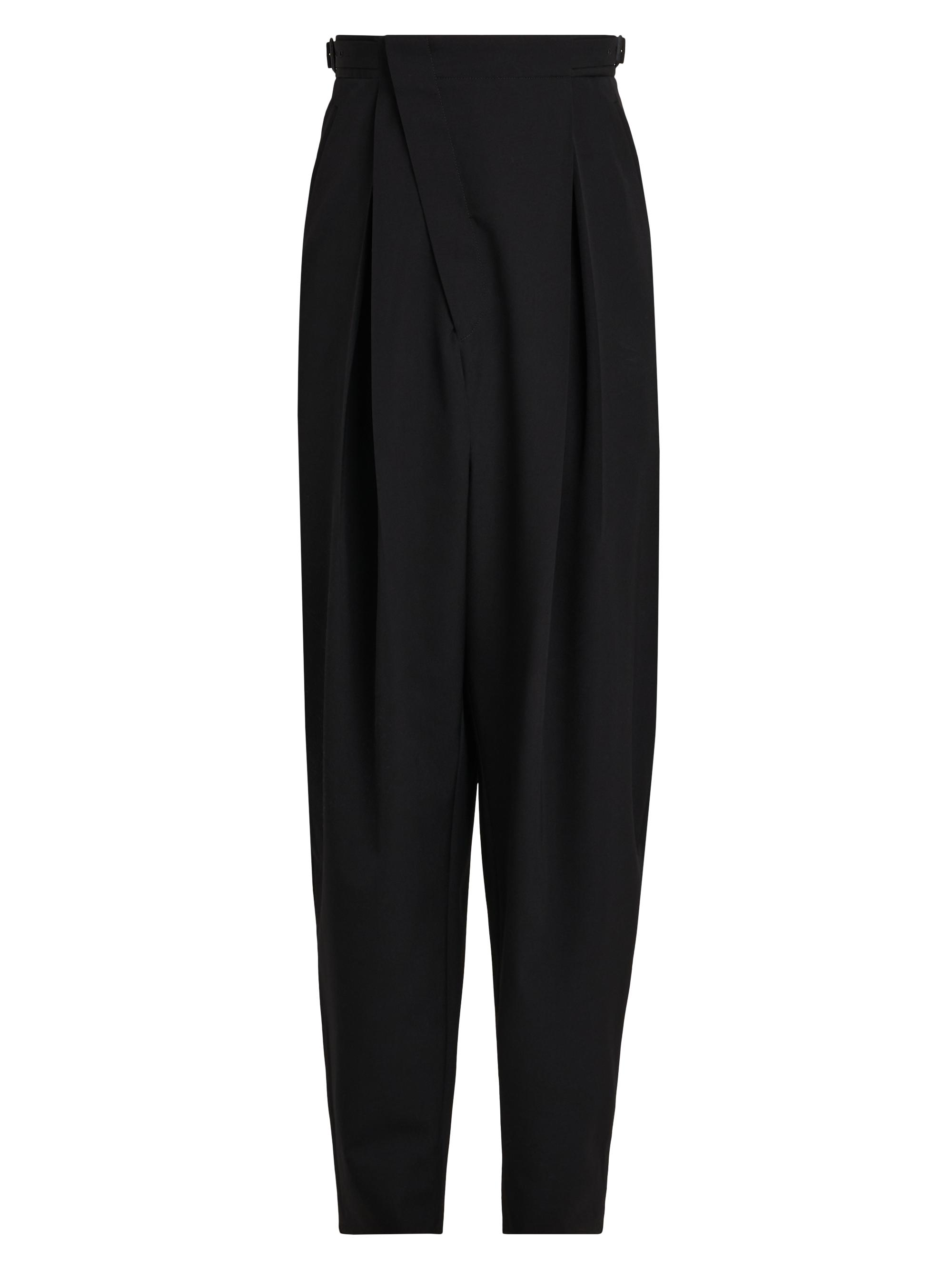 Bottega Veneta Men's Asymmetric Light Wool Trousers - Black