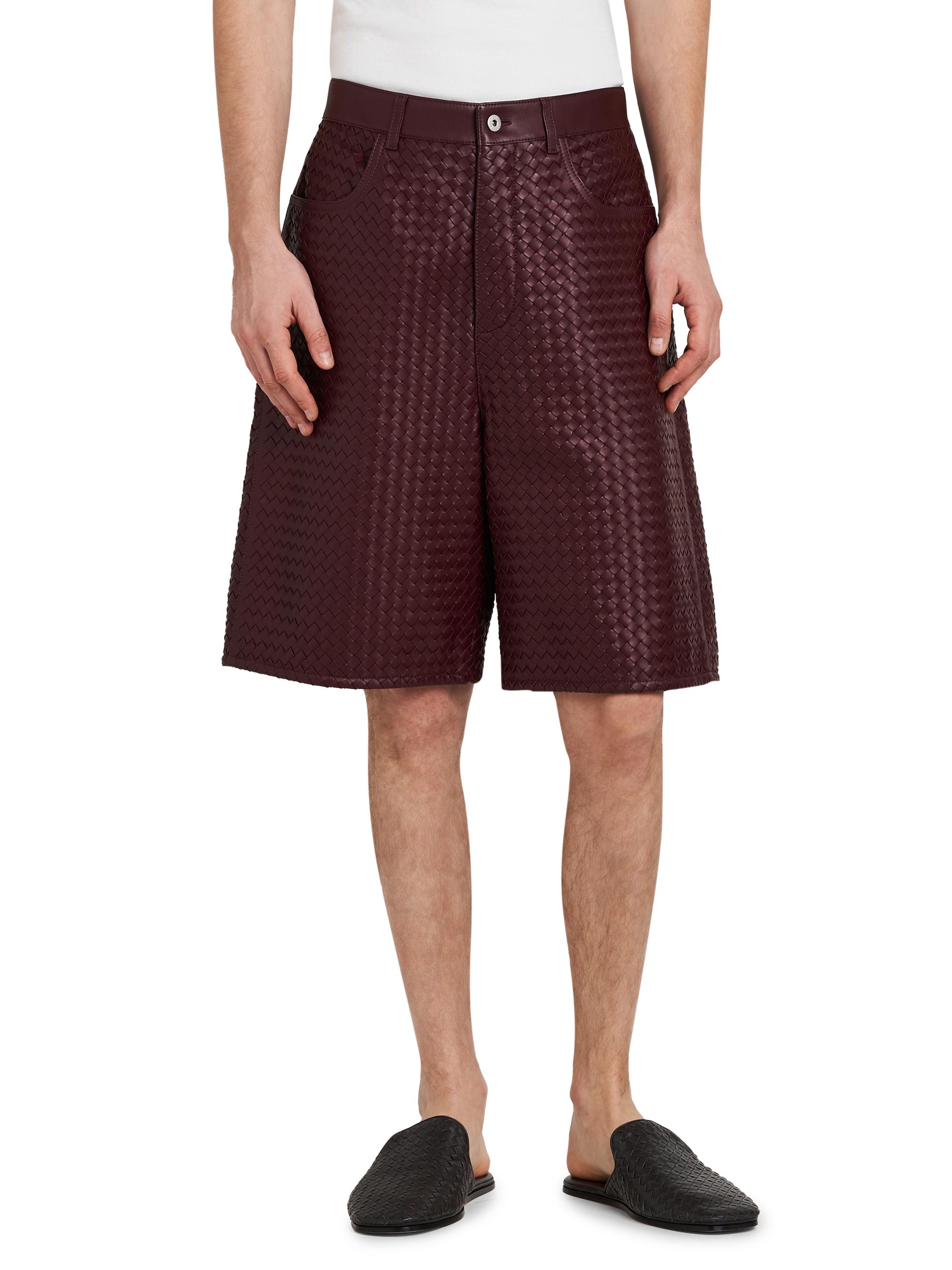 bottega veneta 44 ショーツ Bottega Veneta Intrecciato Leather Shorts | Saks Fifth Avenue