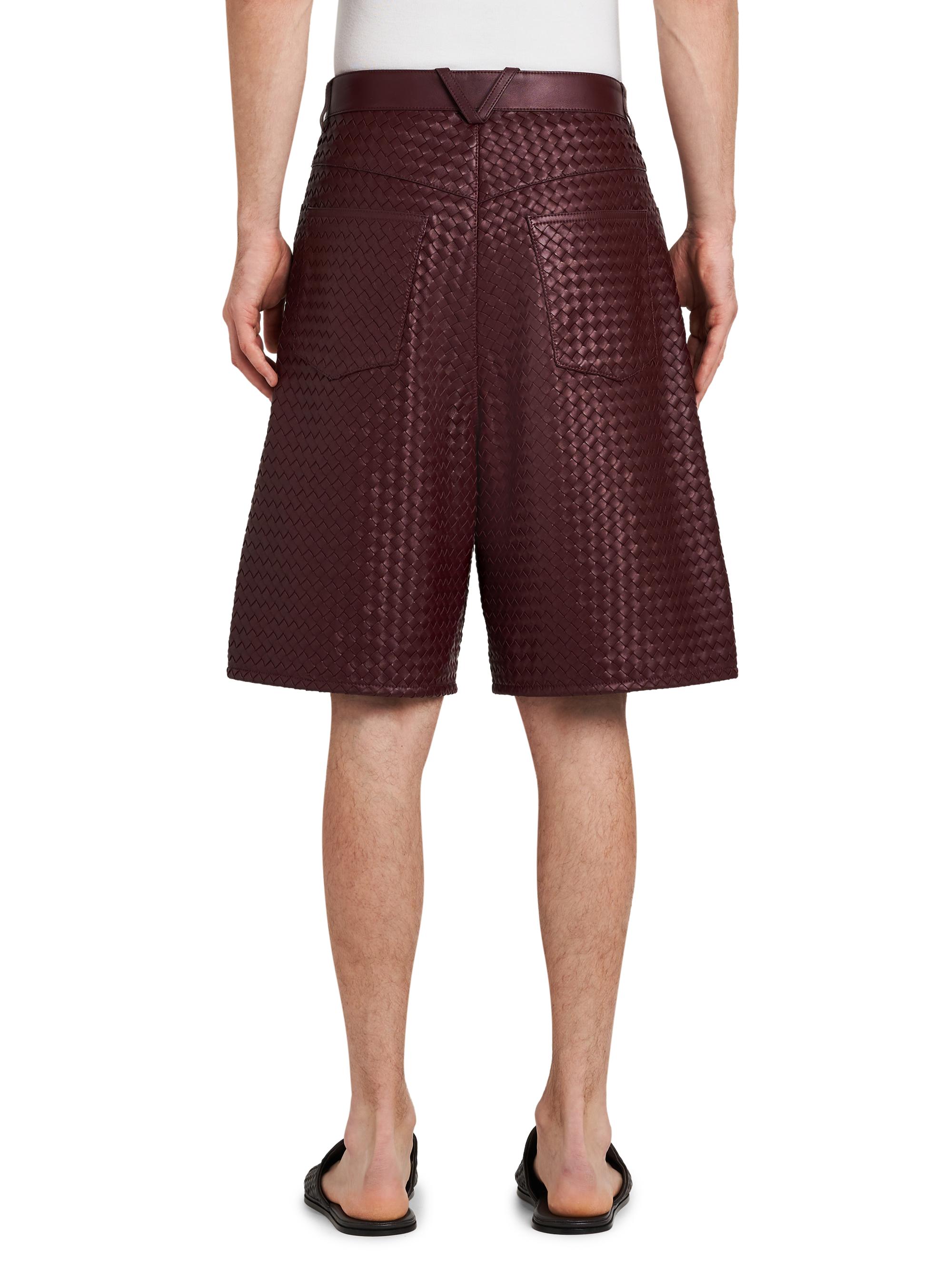 Bottega Veneta Intrecciato Leather Shorts | Saks Fifth Avenue
