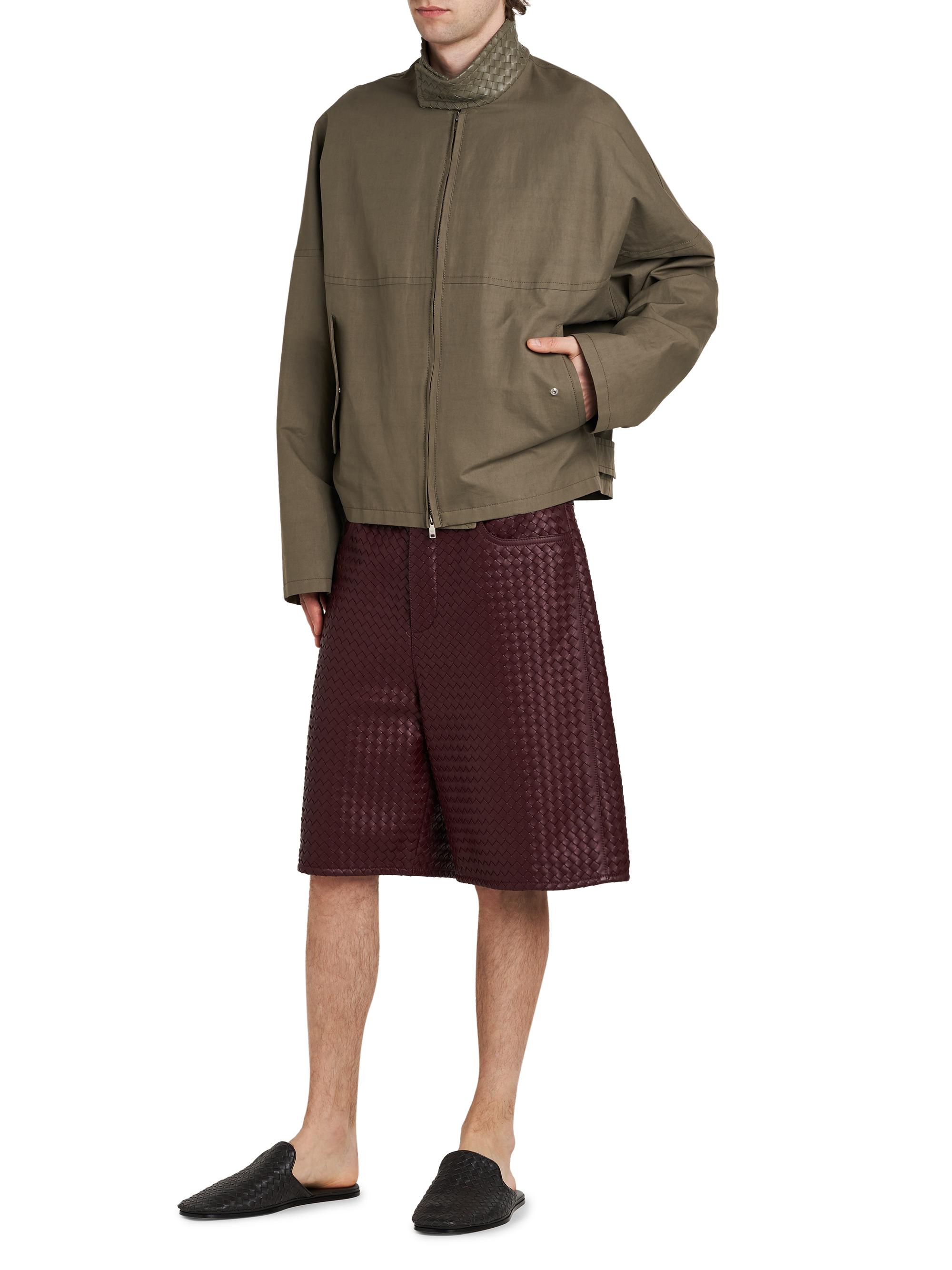 Bottega Veneta Intrecciato Leather Shorts | Saks Fifth Avenue