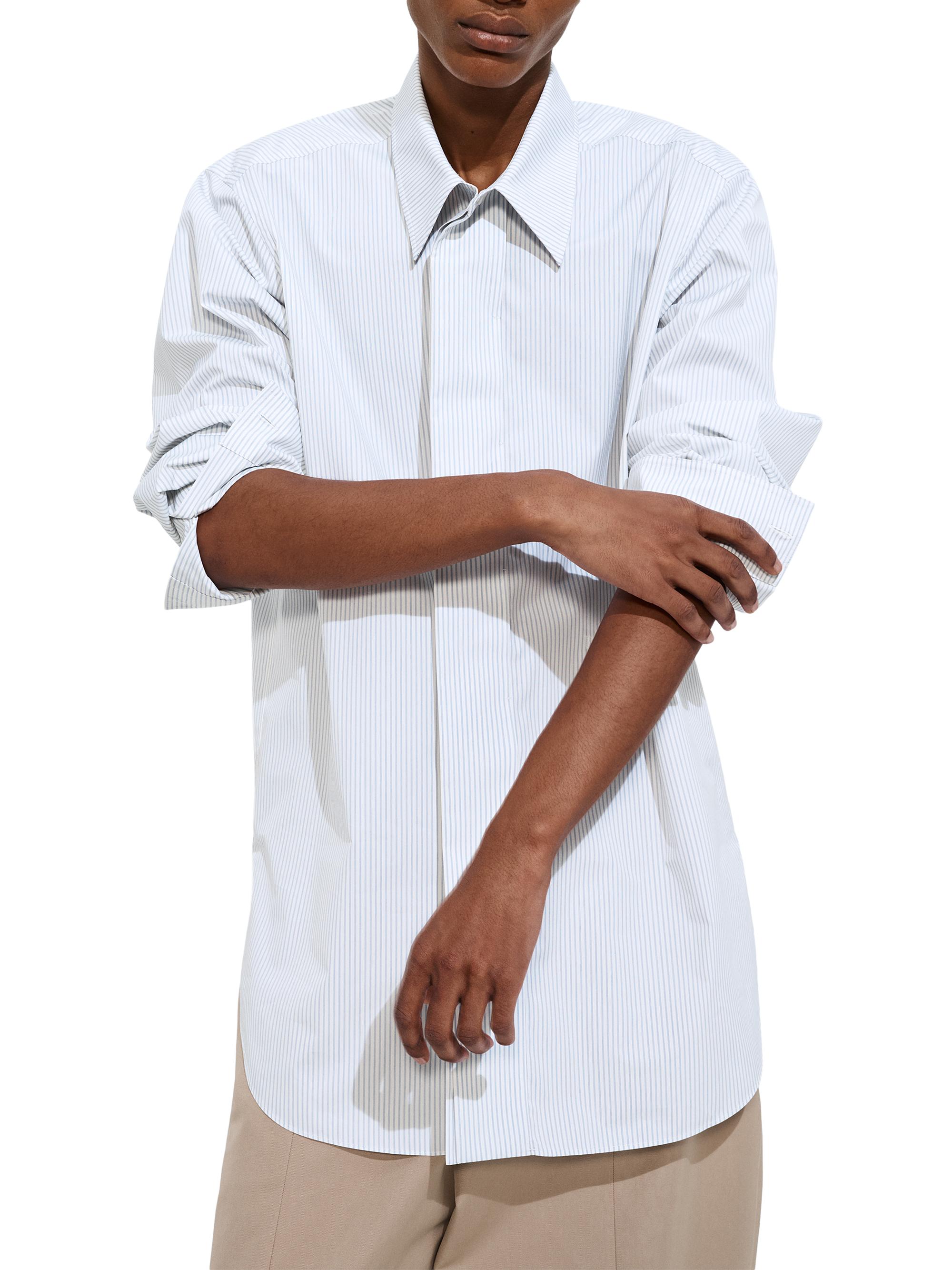 Bottega Veneta Men's Mordeca Striped Cotton Poplin Shirt - White Blue