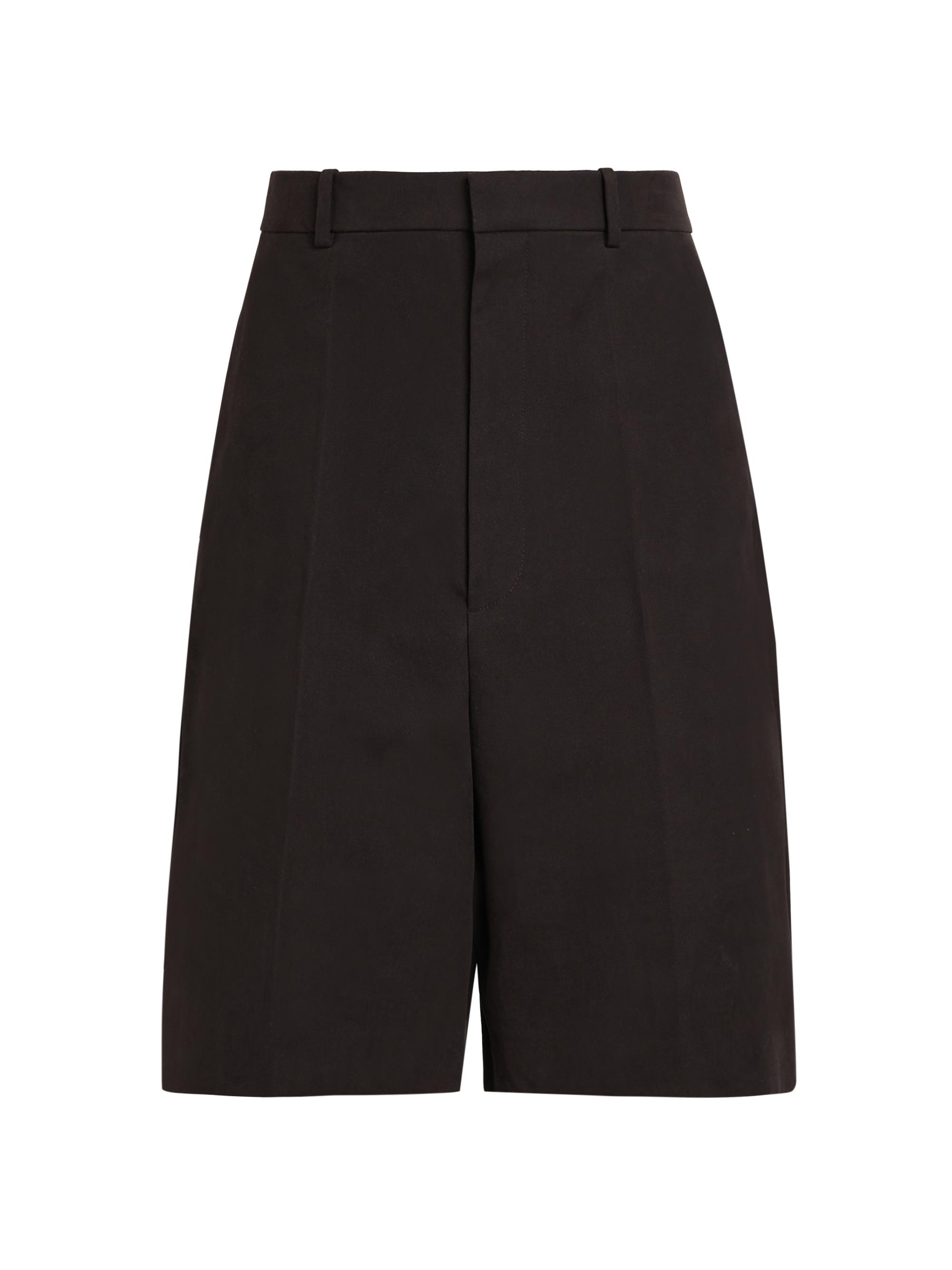 Bottega Veneta Men's Gabardine Cotton Shorts - Dark Carrubo