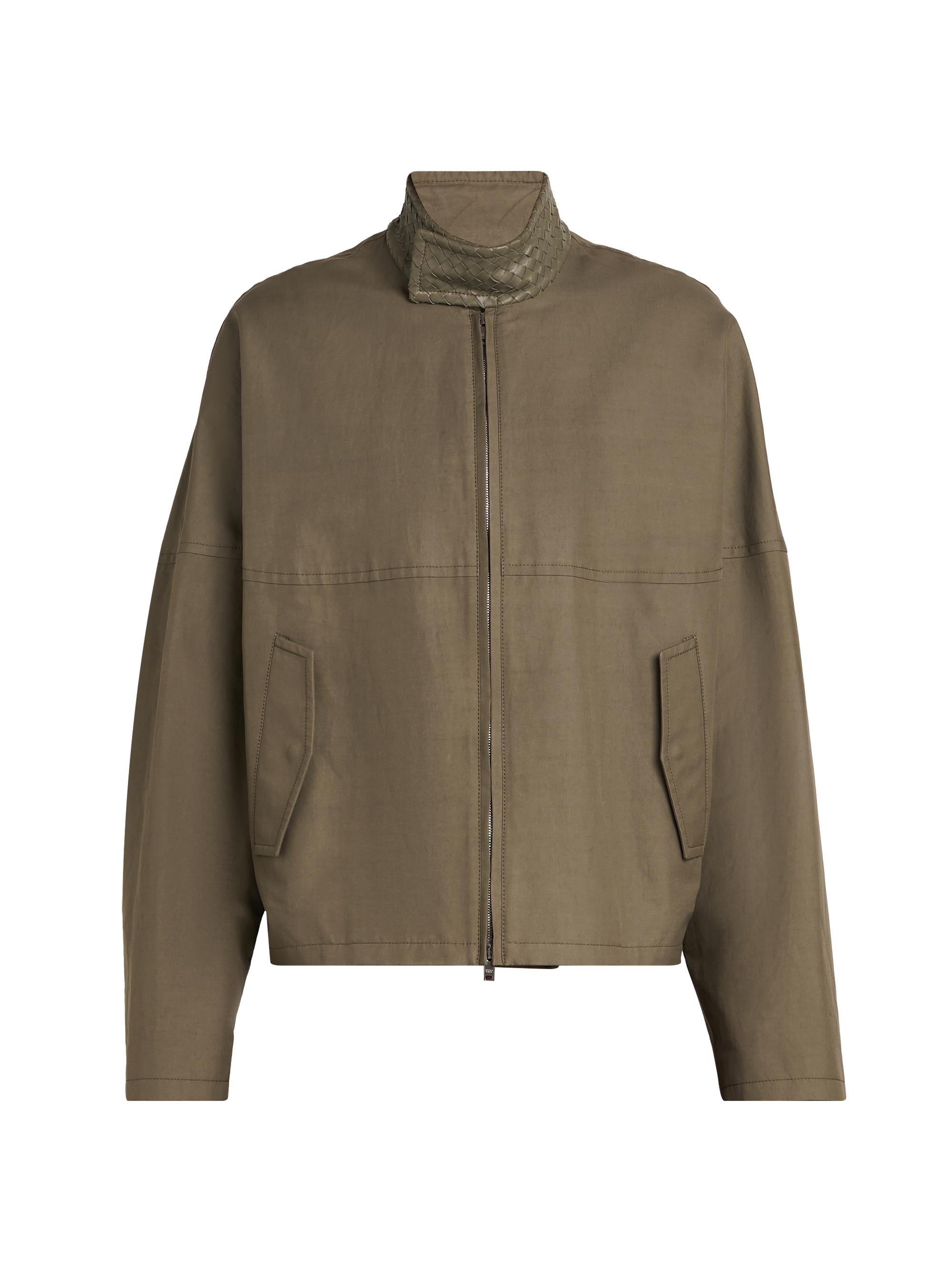 Bottega Veneta Men's Compact Cotton Jacket - Steel - Men's Clothing