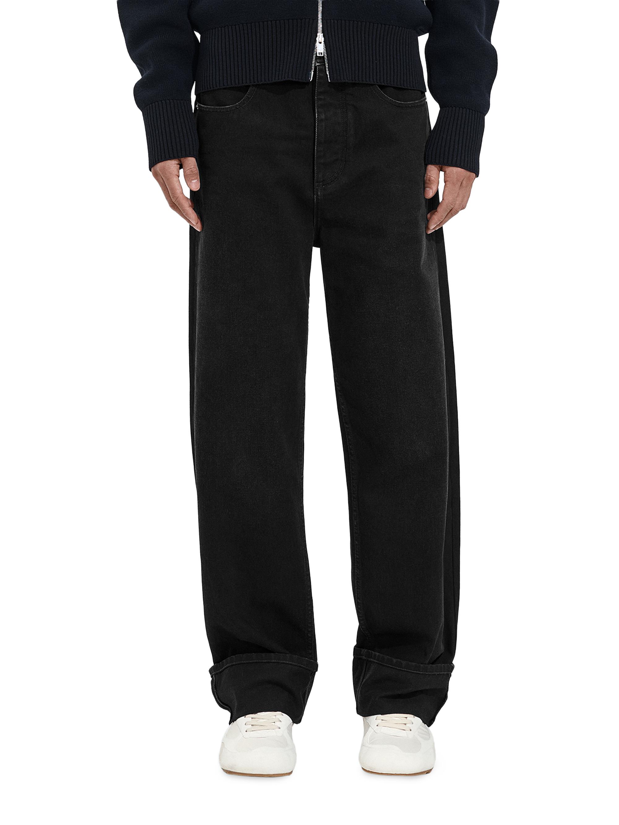 Bottega Veneta Men's Turned-Up Faded Jeans - Black