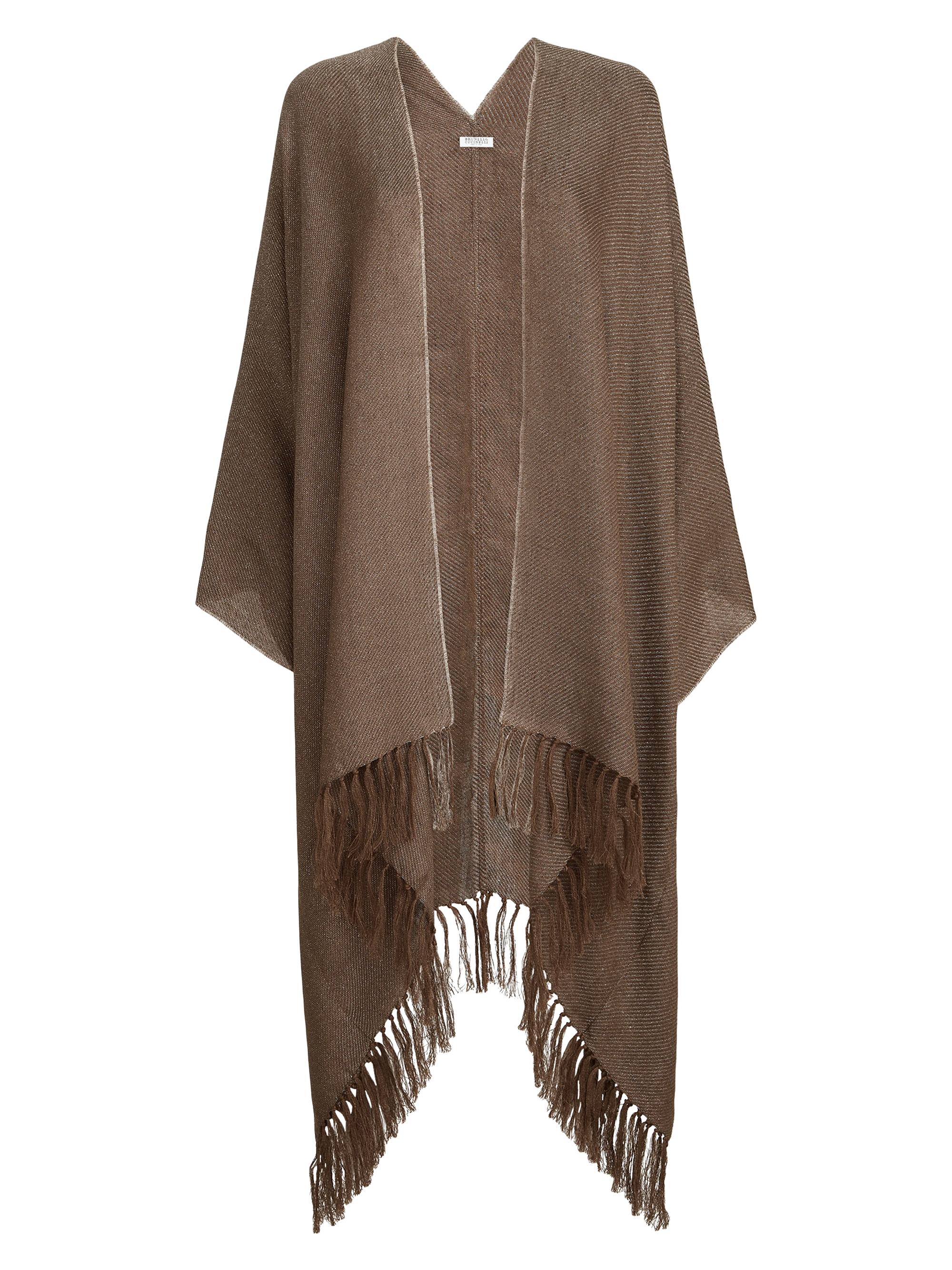 Brunello Cucinelli Women's Sparkling Linen Cover Poncho - Brown