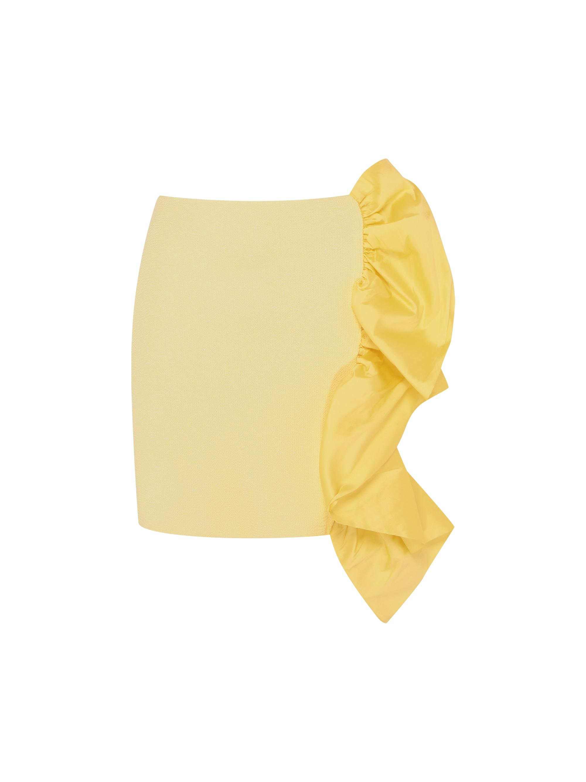 PatBO Women's Taffeta Ruffle Miniskirt - Yellow