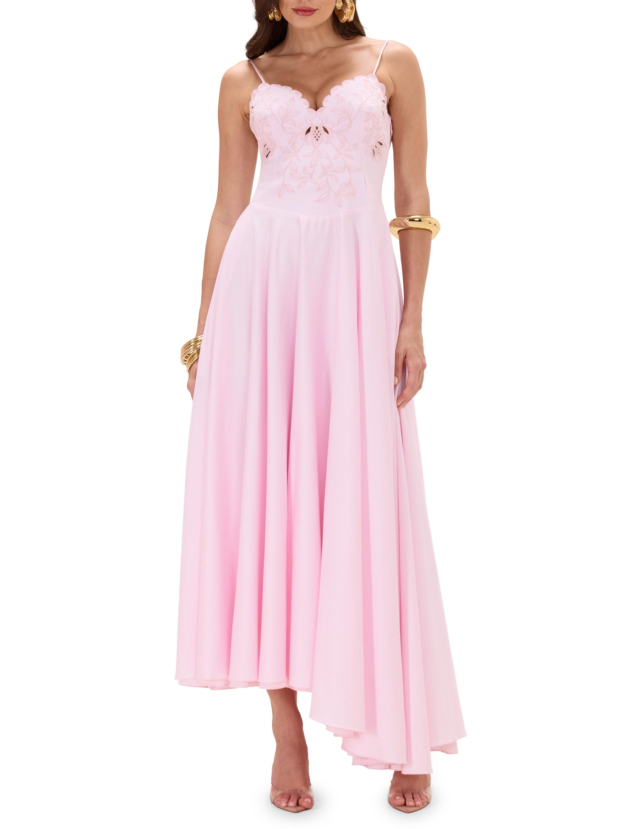 PatBO Women's Lotus Embroidered Maxi Dress - Light Pink | Thumbnail 3