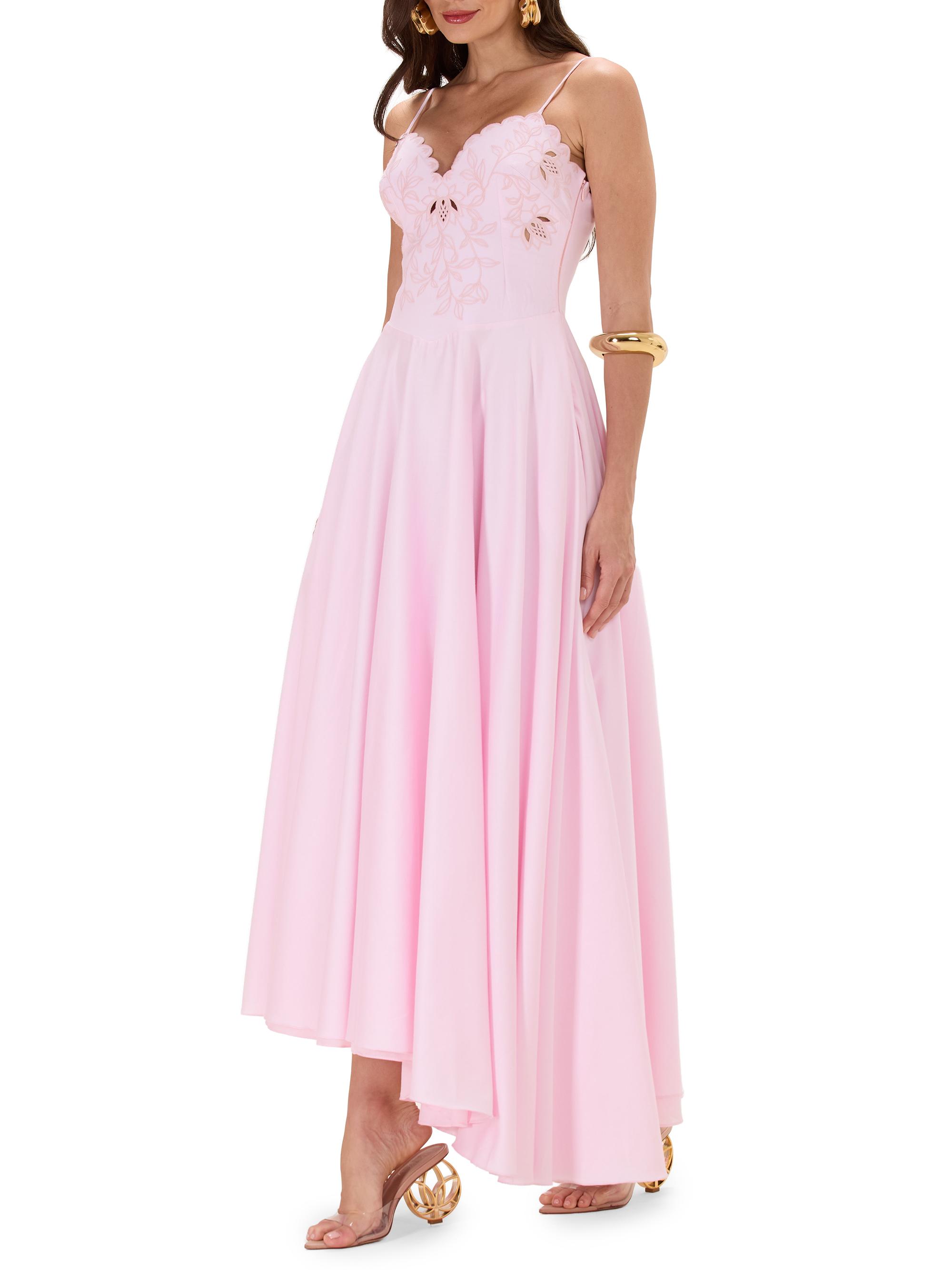 PatBO Women's Lotus Embroidered Maxi Dress - Light Pink | Thumbnail 6