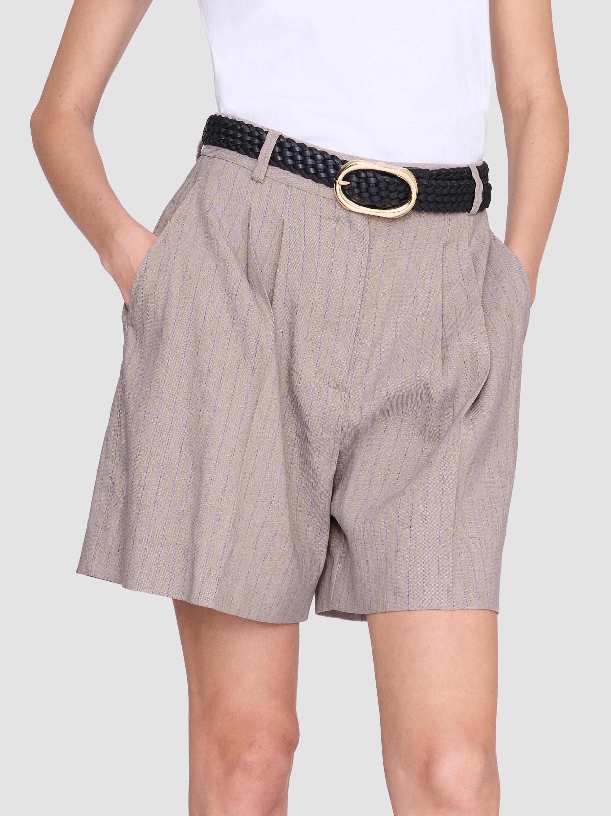 ANINE BING Women's Brice Tailored Pinstripe Shorts | Thumbnail 3