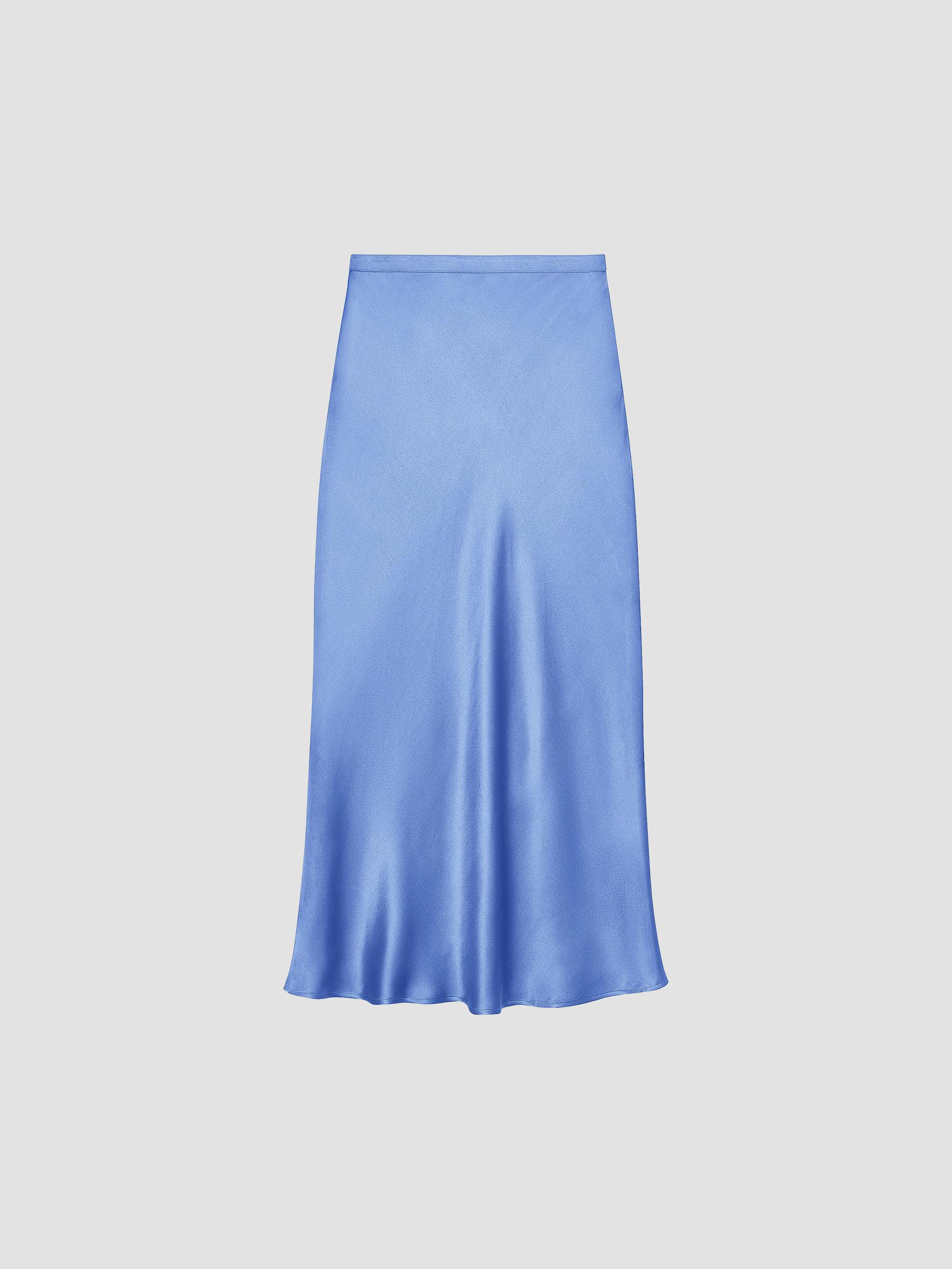 ANINE BING Women's Bar Silk Midi Skirt - Blue | Thumbnail 5