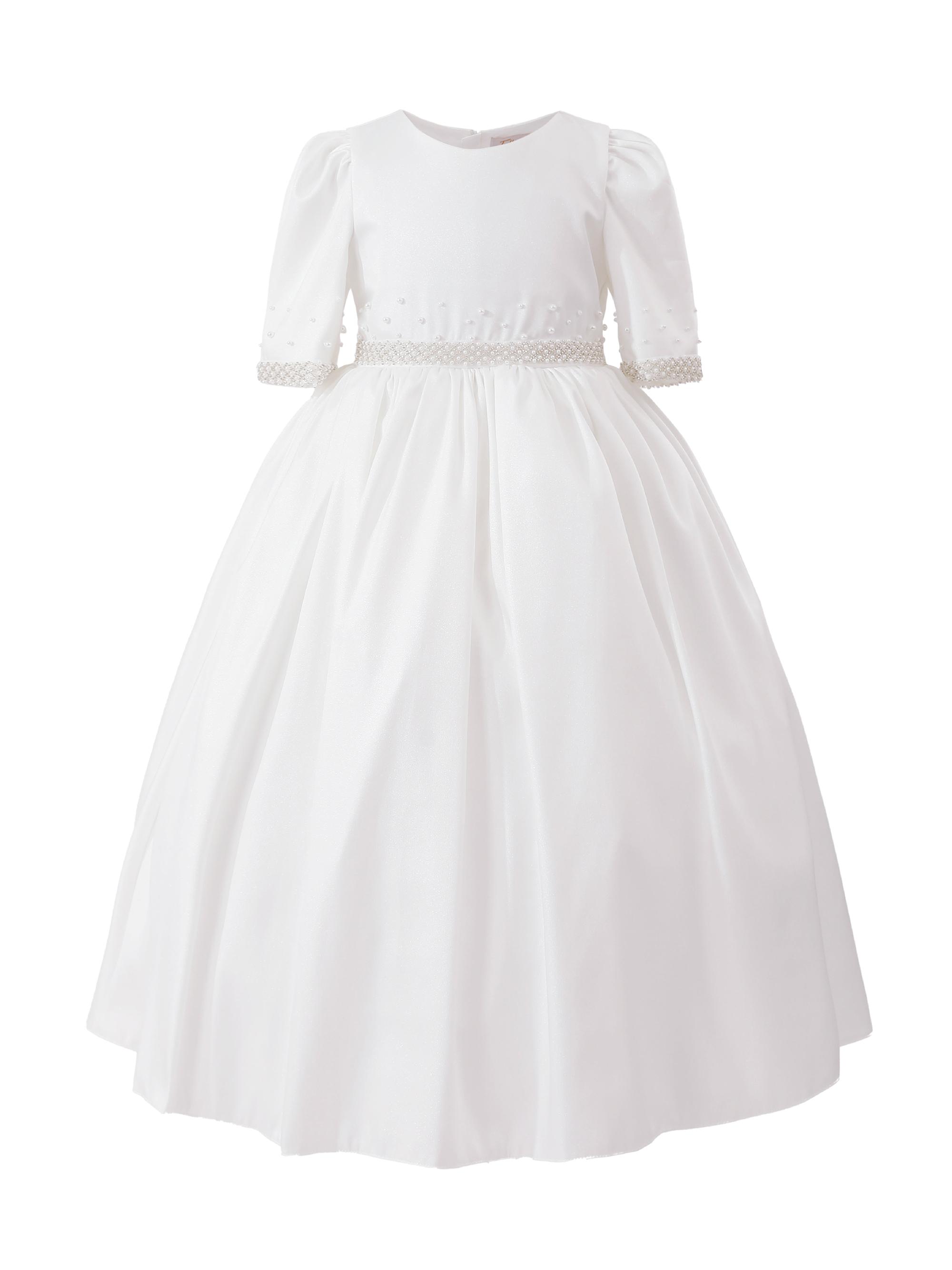 Tulleen Little Girl's and Girl's Vasonette Dress - White