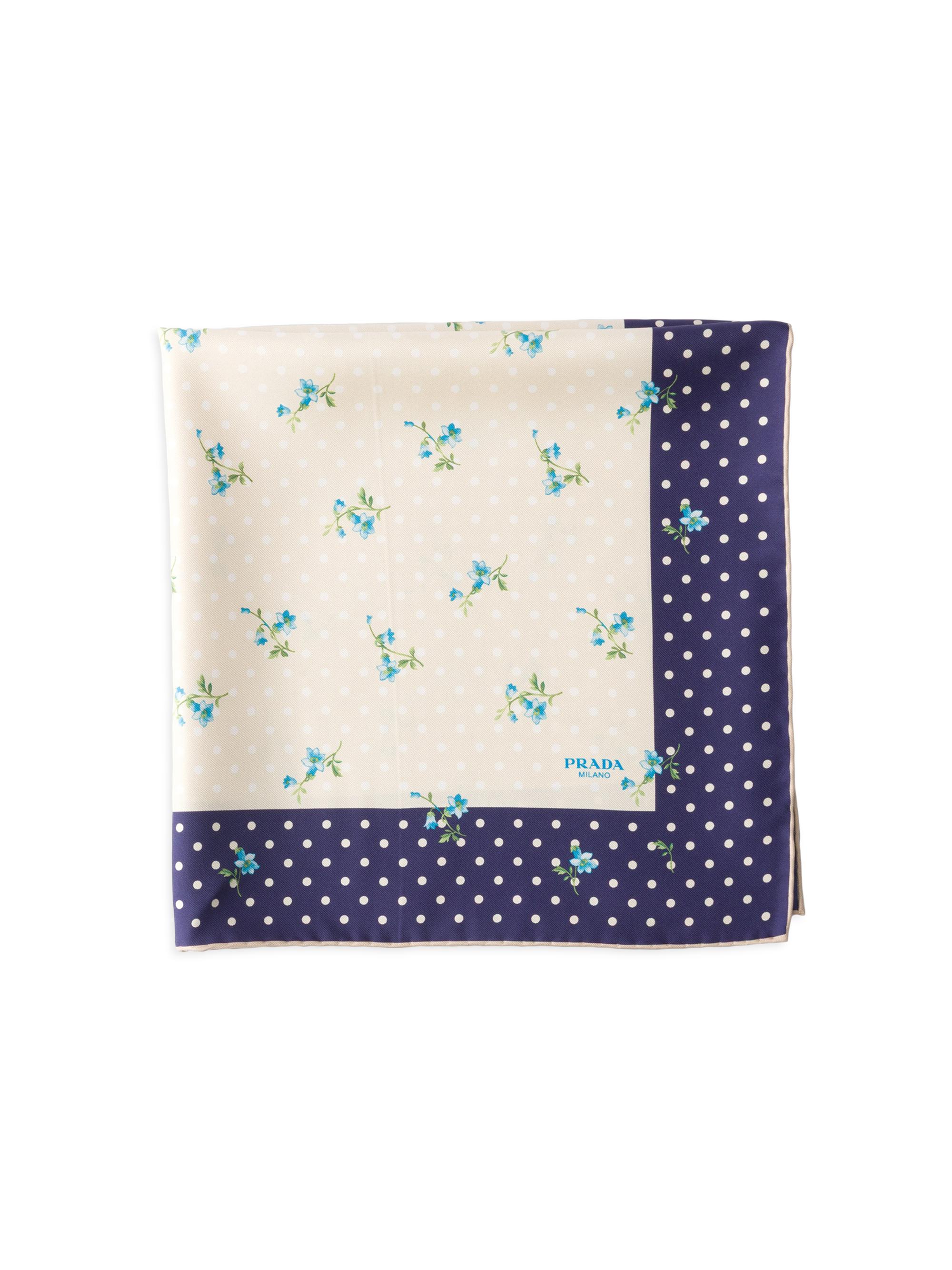 Prada Women's Printed Silk Twill Scarf - Beige Multi