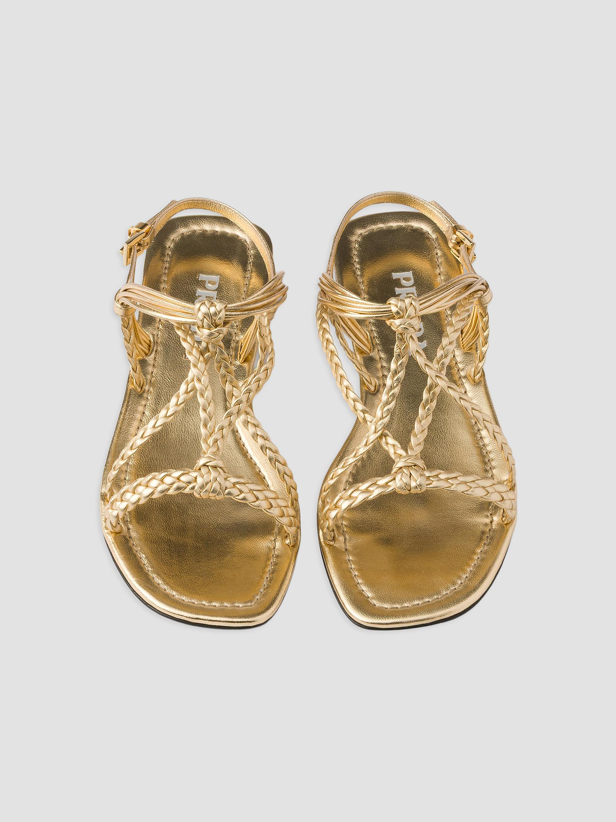 Prada Flat Mordoré Nappa Leather Sandals | Saks Fifth Avenue