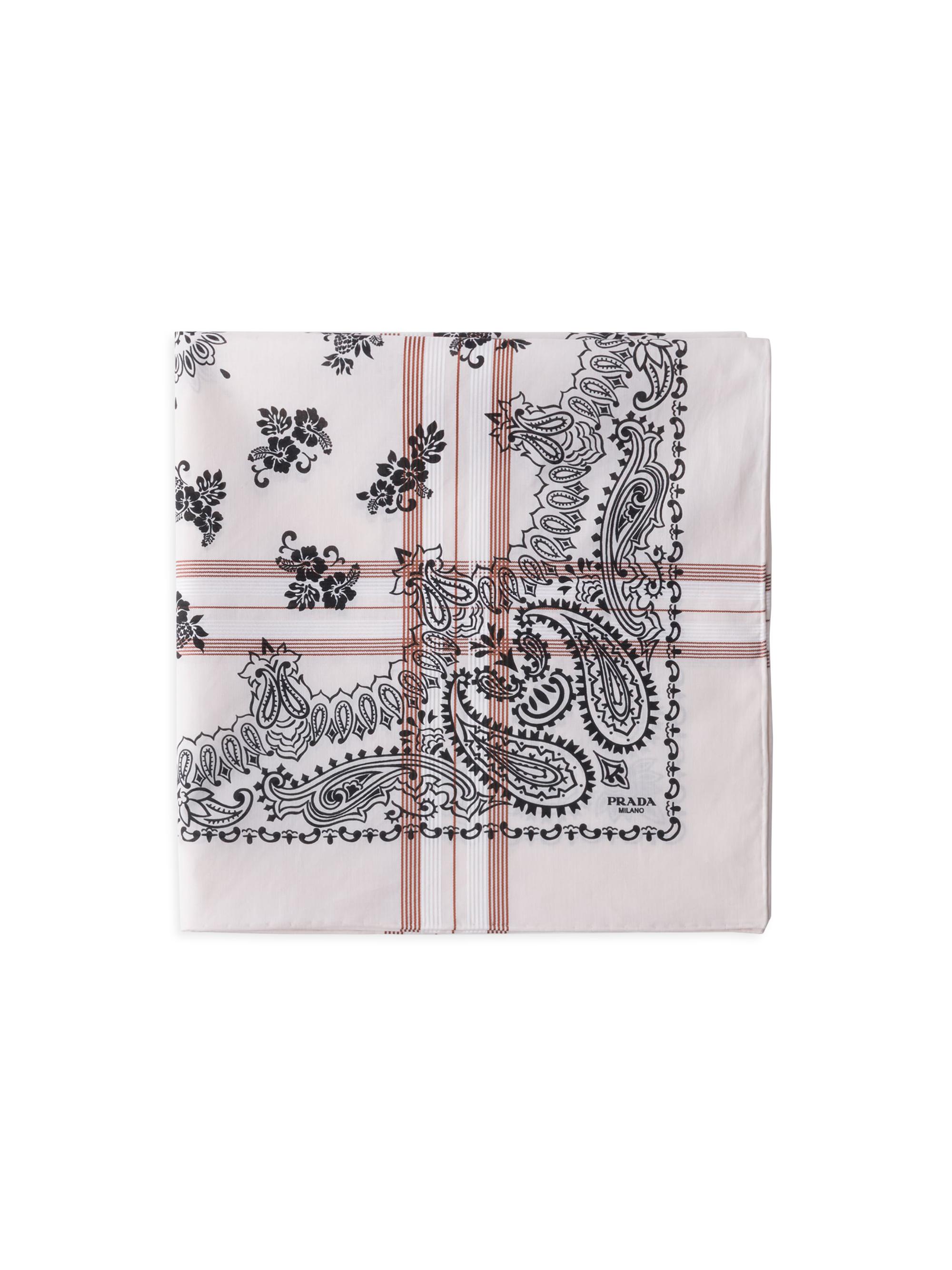 Prada Women's Printed Cotton Scarf - Beige Khaki