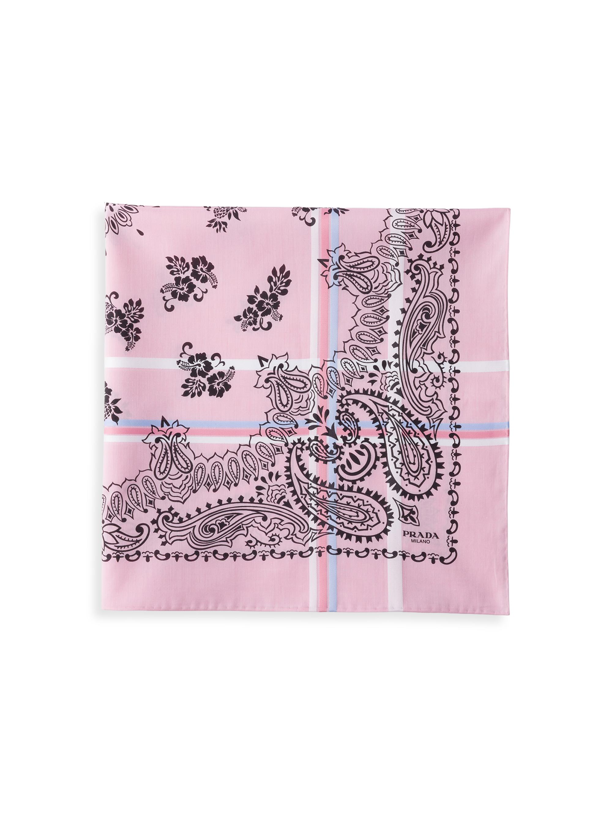 Prada Women's Printed Cotton Scarf - Pink