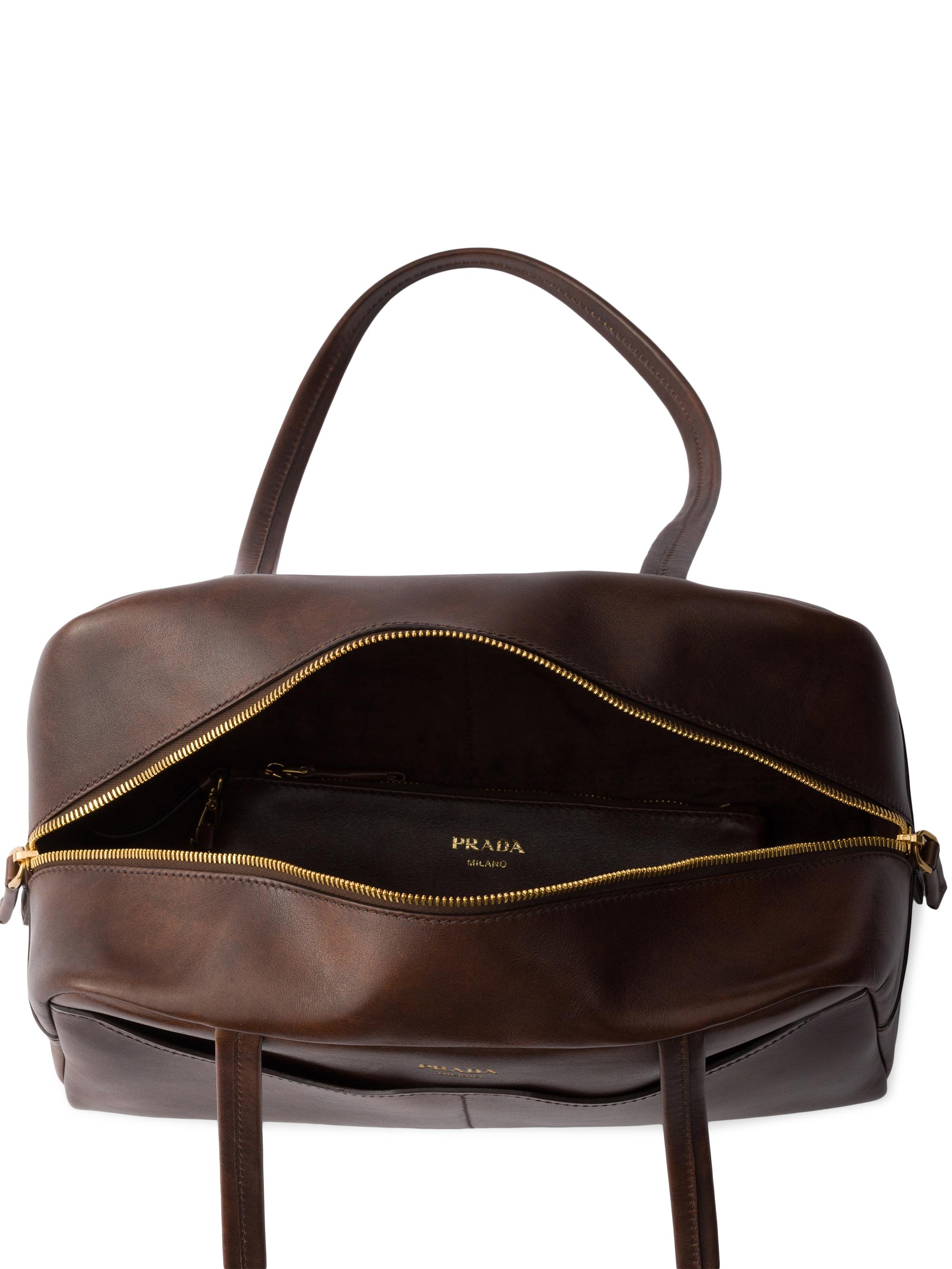 Prada Carry Large Antiqued Leather Top-Handle Bag | Saks Fifth Avenue