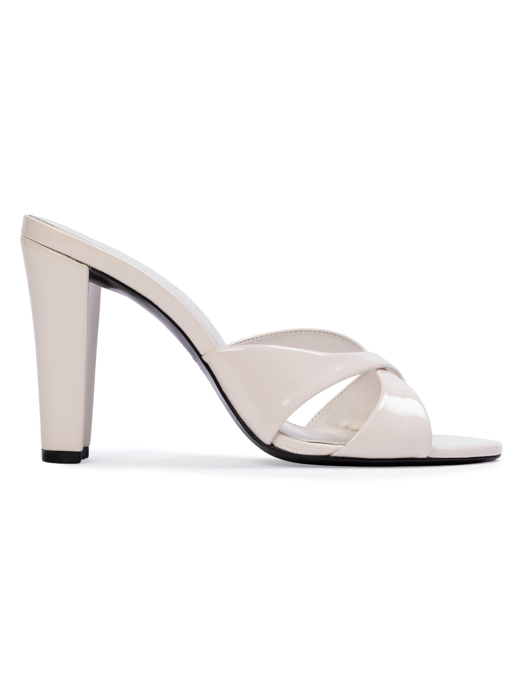 Black Suede Studio Women's Aika 95MM Mule Sandals - Coconut Patent Leather