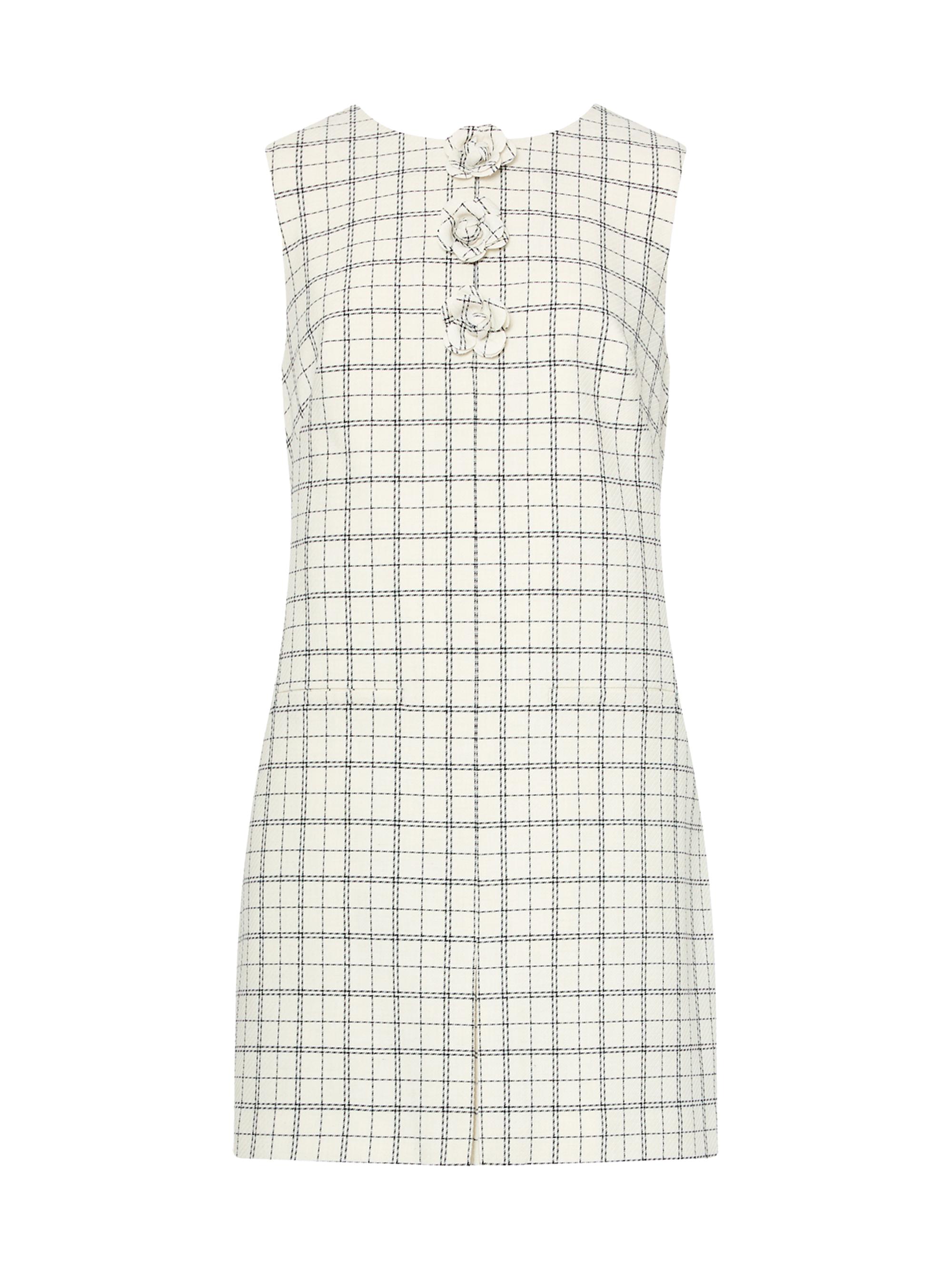 Milly Women's Saylor Appliqué Plaid Minidress - White Black