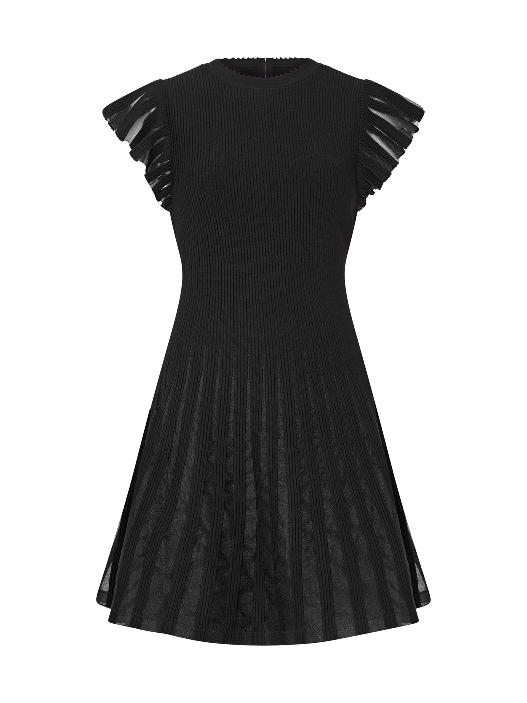 Milly Women's Sheer Flutter-Sleeve Minidress - Black