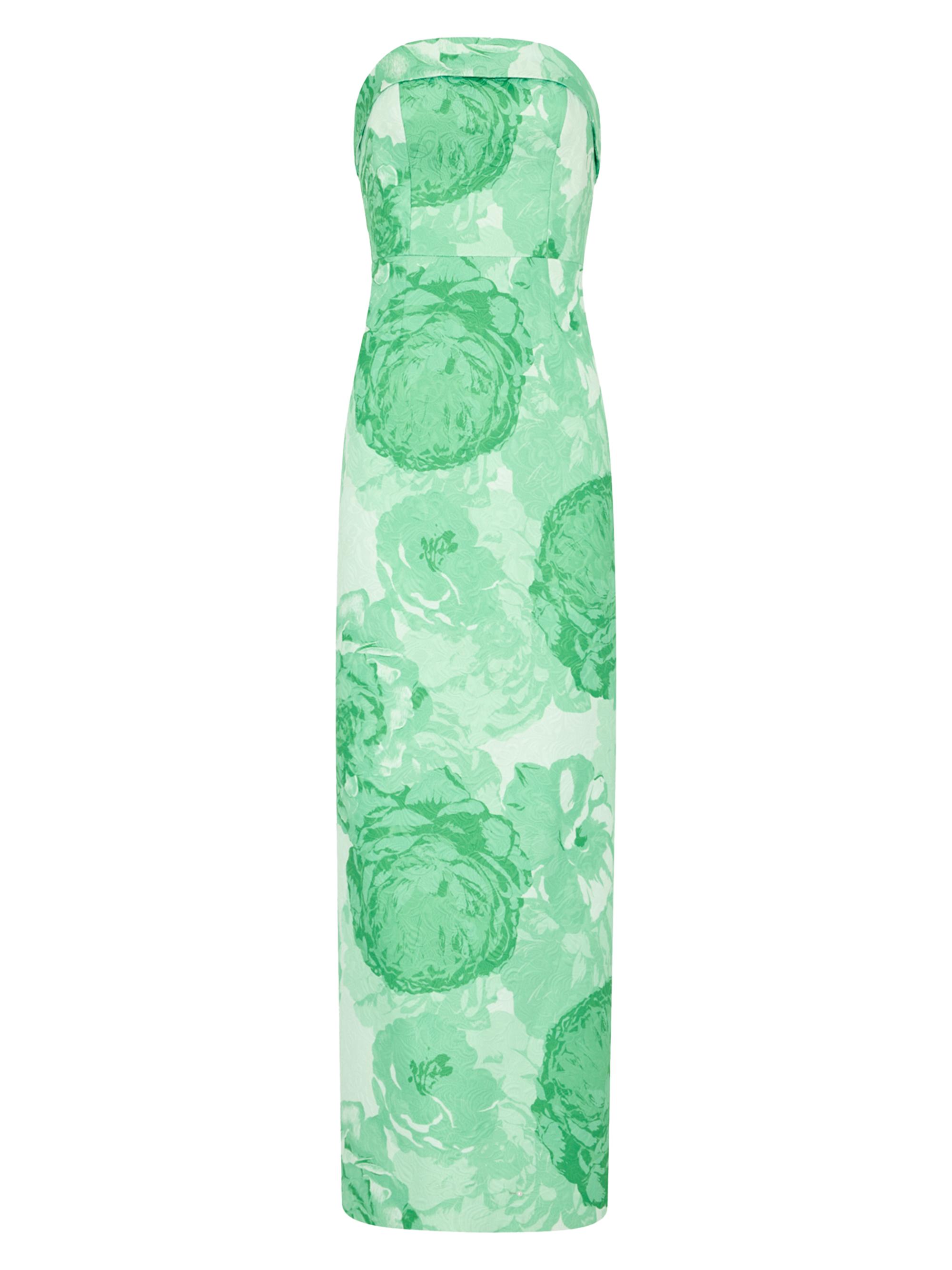 Milly Women's Ella Floral Jacquard Strapless Maxi Dress - Green Multi