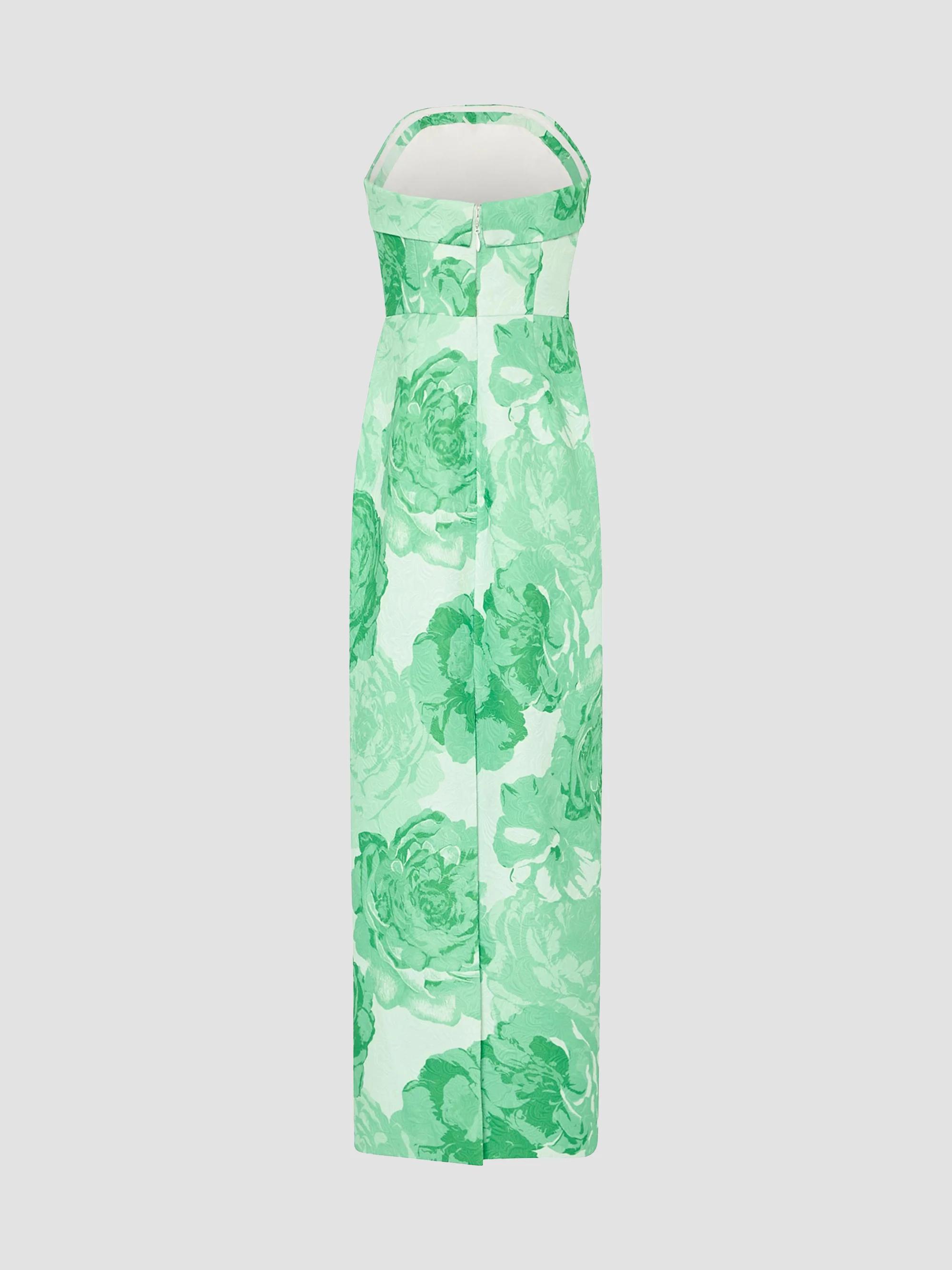 Milly Ella Floral Jacquard Strapless Maxi Dress | Saks Fifth Avenue