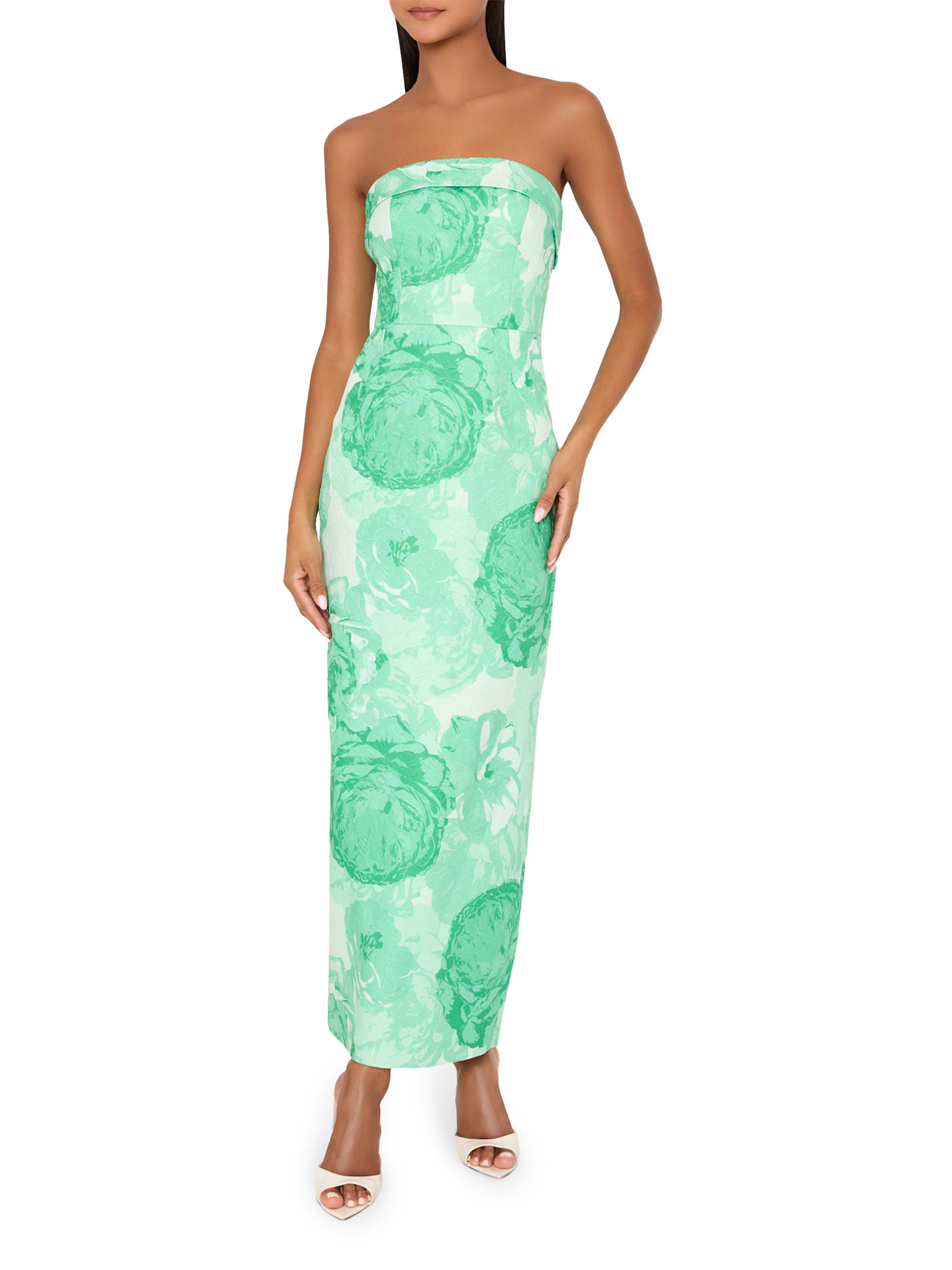 Milly Ella Floral Jacquard Strapless Maxi Dress | Saks Fifth Avenue