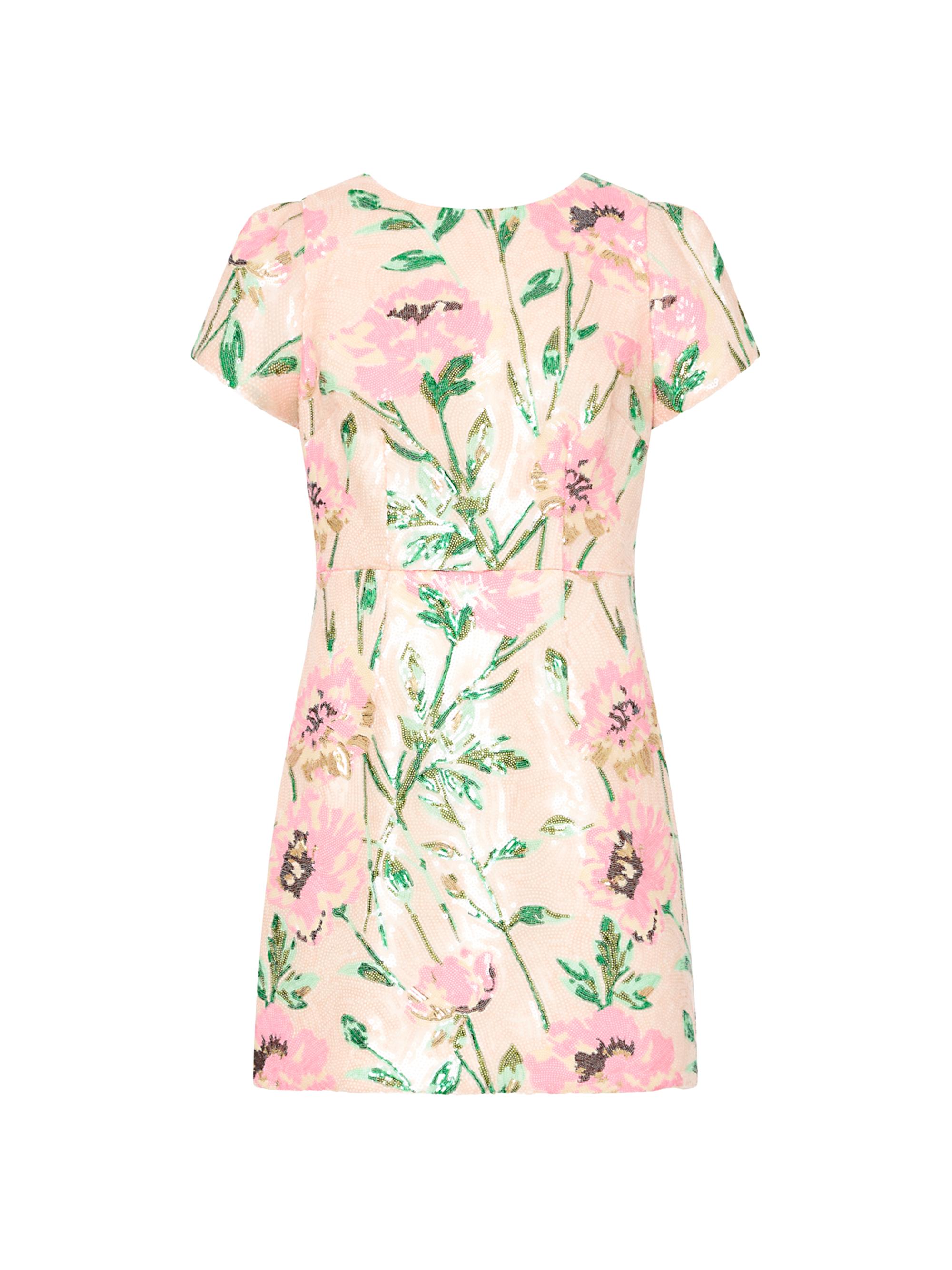 Milly Women's Rowen Floral Sequin Sheath Minidress - White Multi