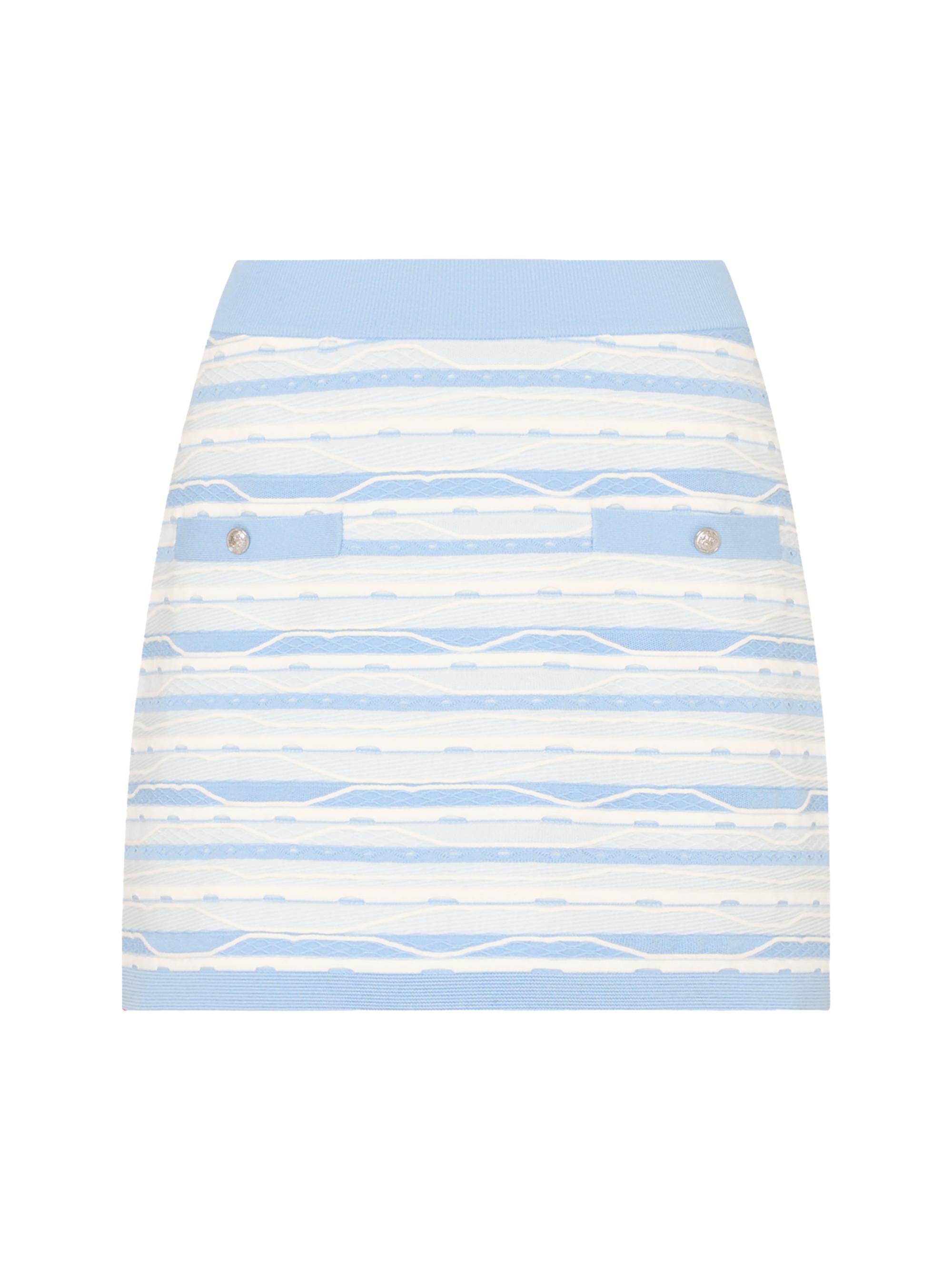 Milly Women's Sawyer Striped Knit Miniskirt - Blue Multi