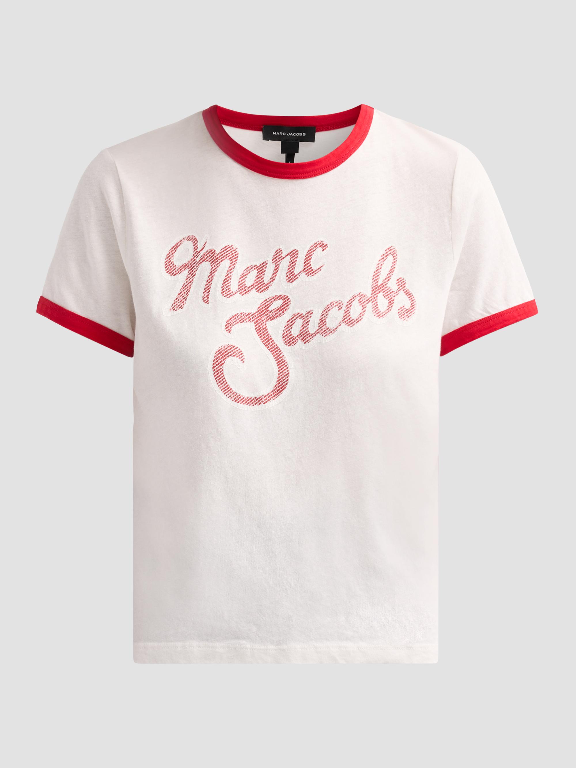 Marc Jacobs Women's Logo Cotton-Blend T-Shirt - White Multi | Thumbnail 6