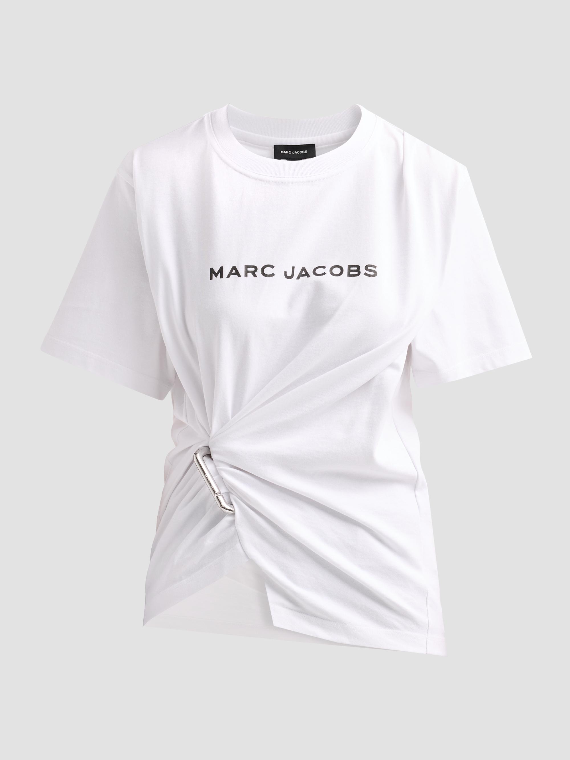 Marc Jacobs Women's Pop J Marc Logo Drape Boxy T-Shirt - White | Thumbnail 6