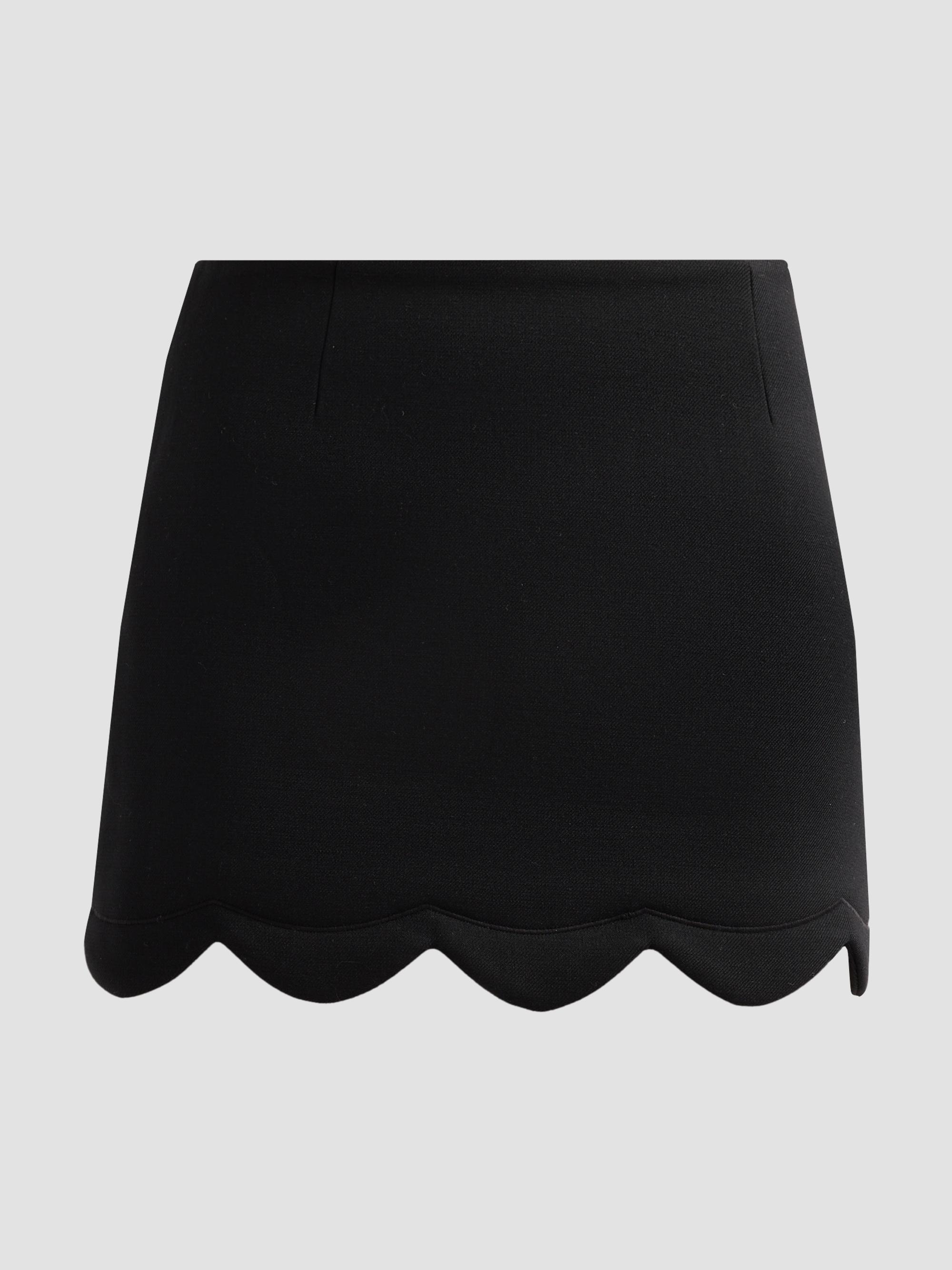Marc Jacobs Women's Scallop Daisy Wool-Blend Mini Skirt - Black | Thumbnail 6