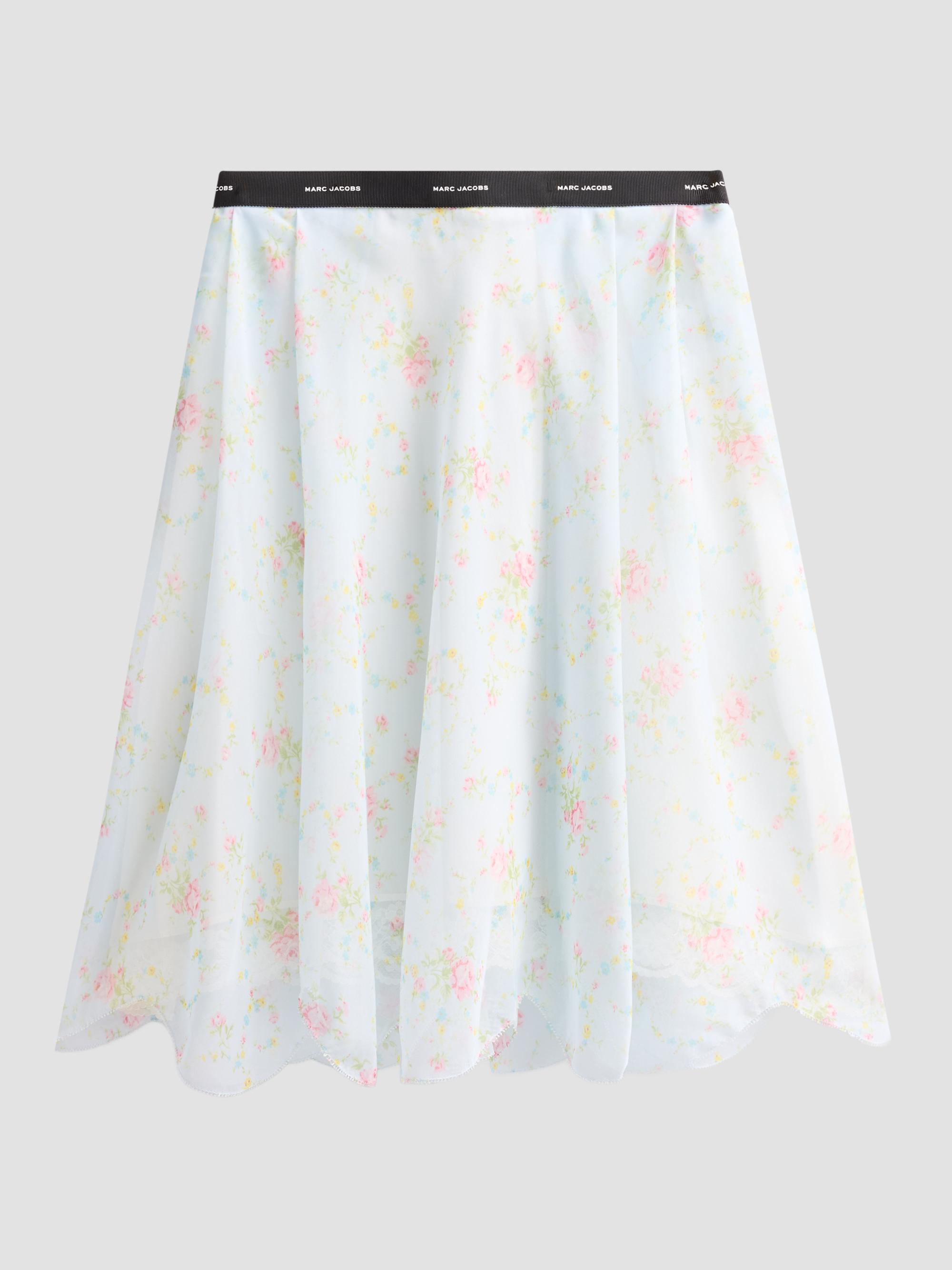 Marc Jacobs Women's Blurred Floral Chiffon Skirt - Blue Mist Multi | Thumbnail 6