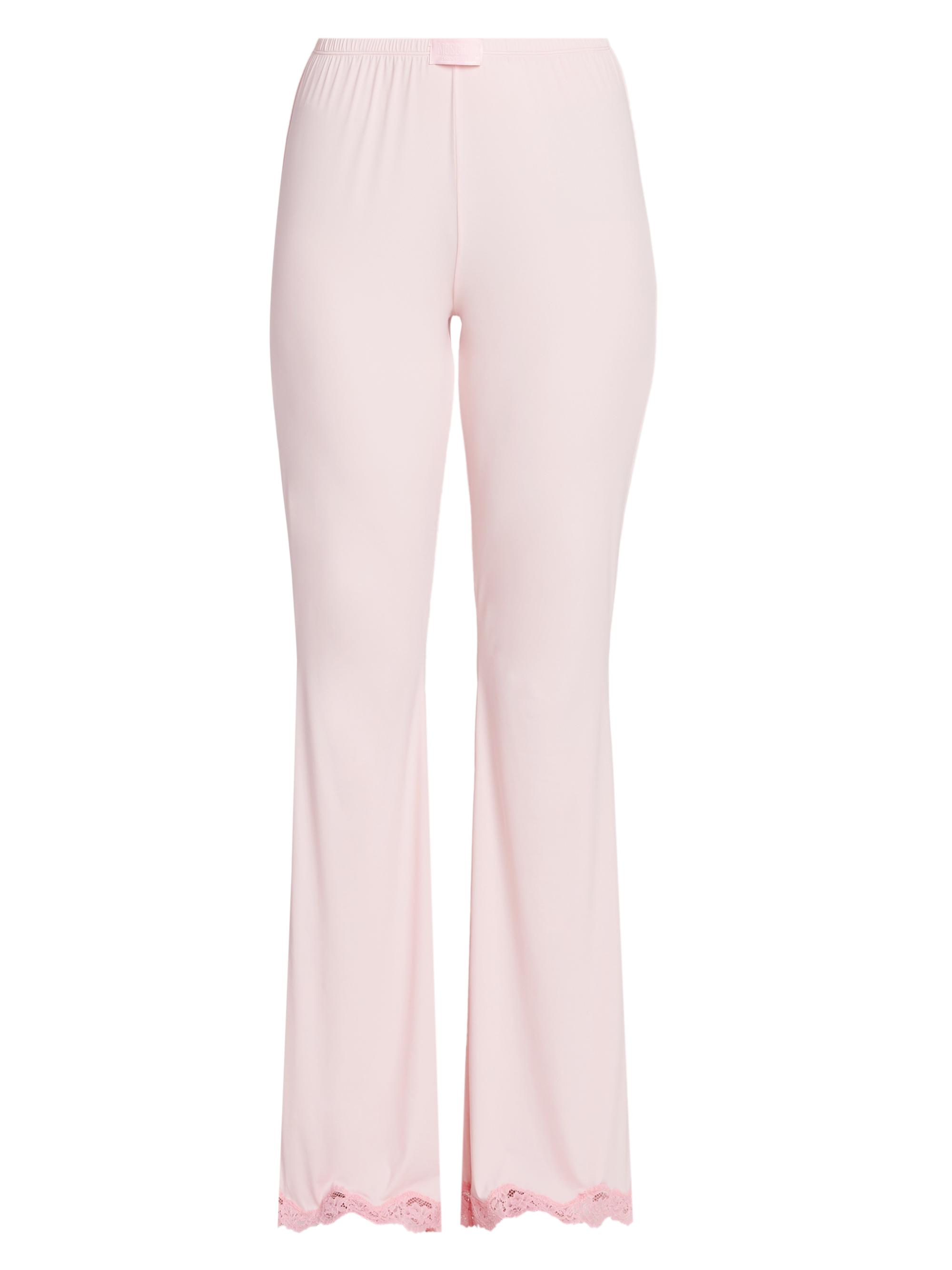 Moschino Women's Lace-Trim Microfiber Pajama Pants - Pink