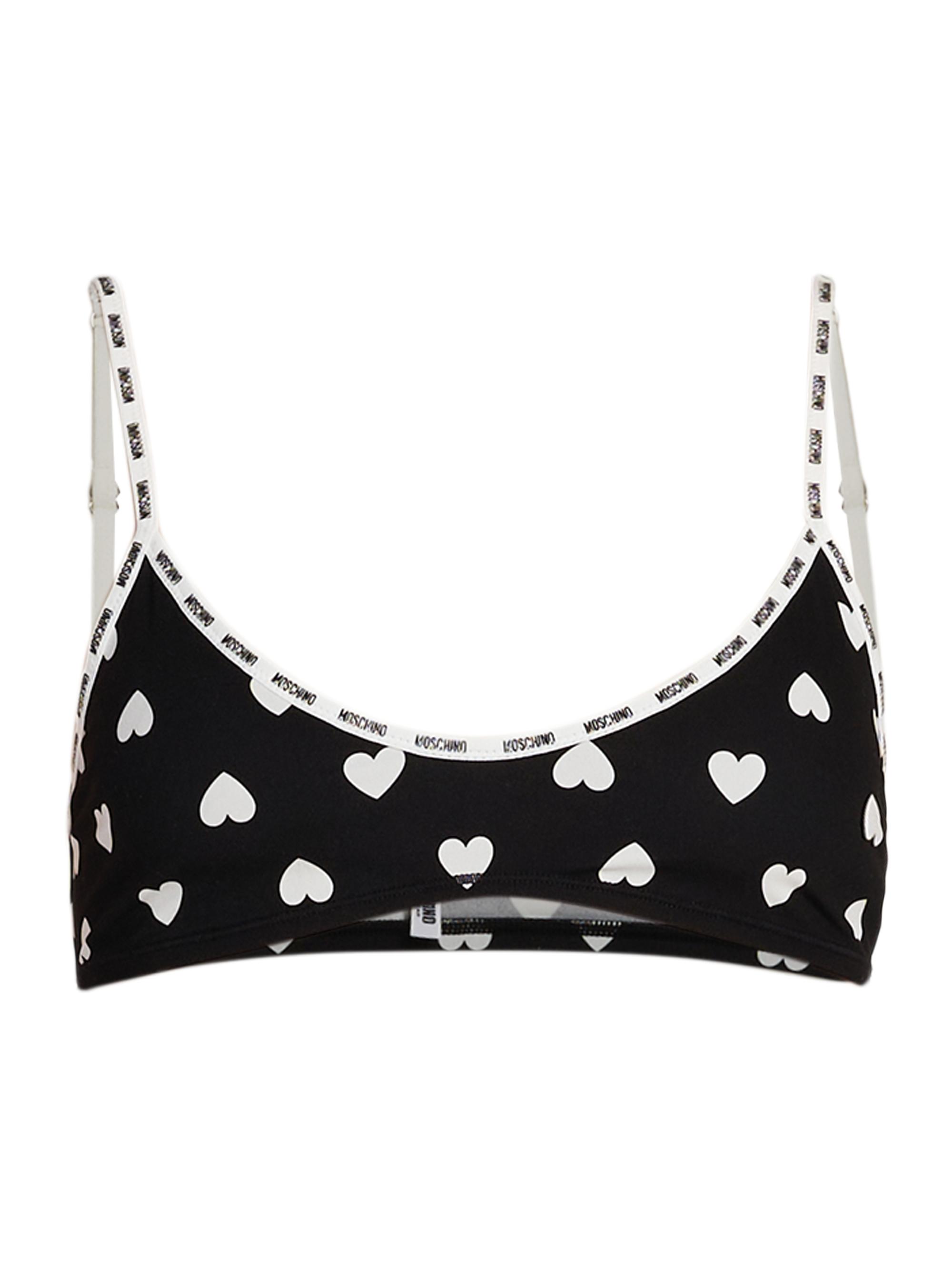 Moschino Women's Heart-Print Scoopneck Bralette - Multi Black - Women's Clothing