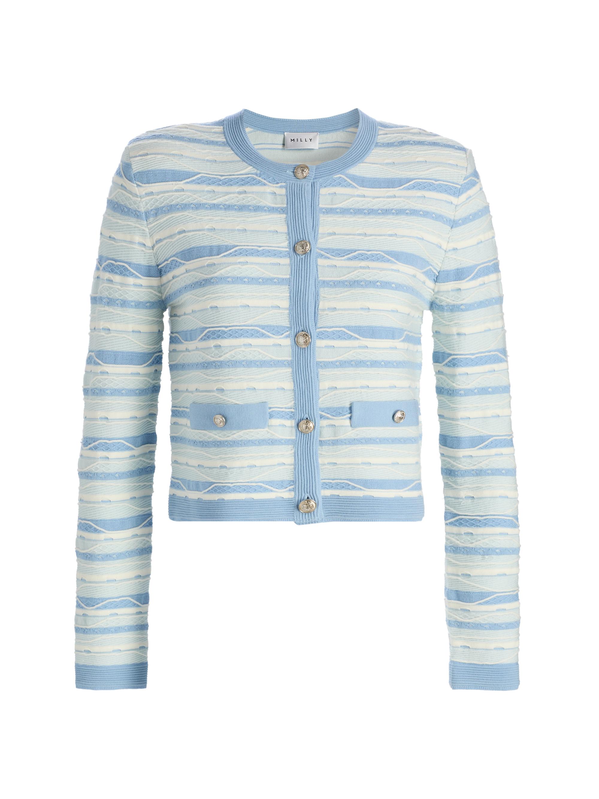 Milly Women's Skye Striped Cardigan - Blue Multi | Thumbnail 8