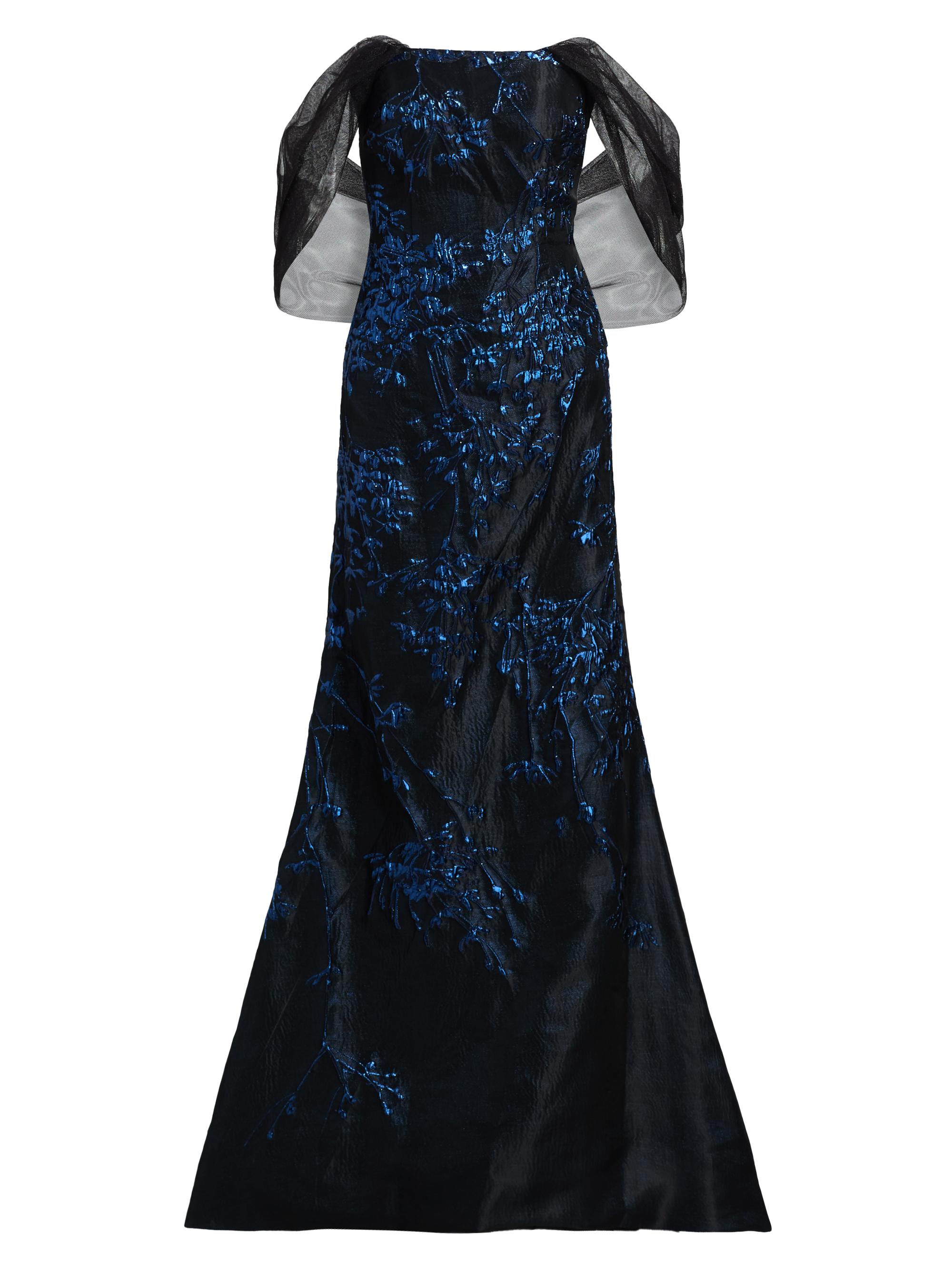 美品♡Rene"Super Stretch Tops"(38 Ｌ・濃紺) Rene Ruiz Collection Jacquard Off-The-Shoulder Gown | Saks Fifth