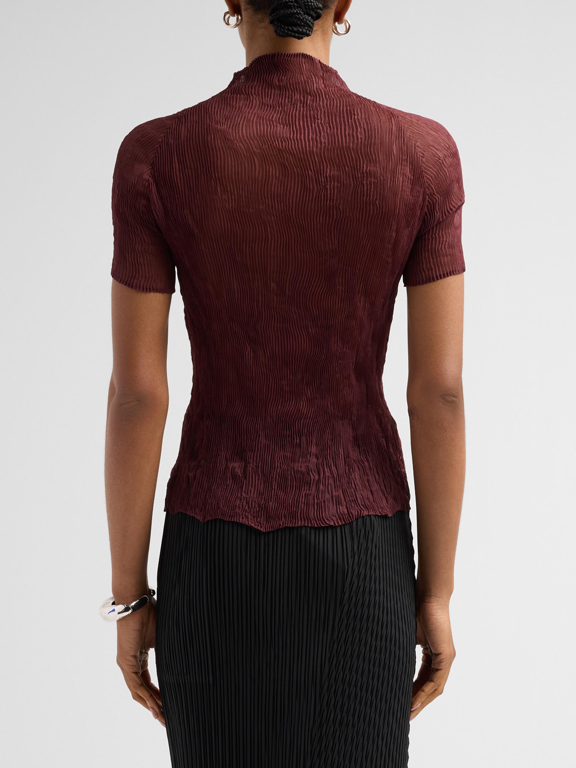 Issey Miyake Chiffon Twist Rib-Knit Top | Saks Fifth Avenue