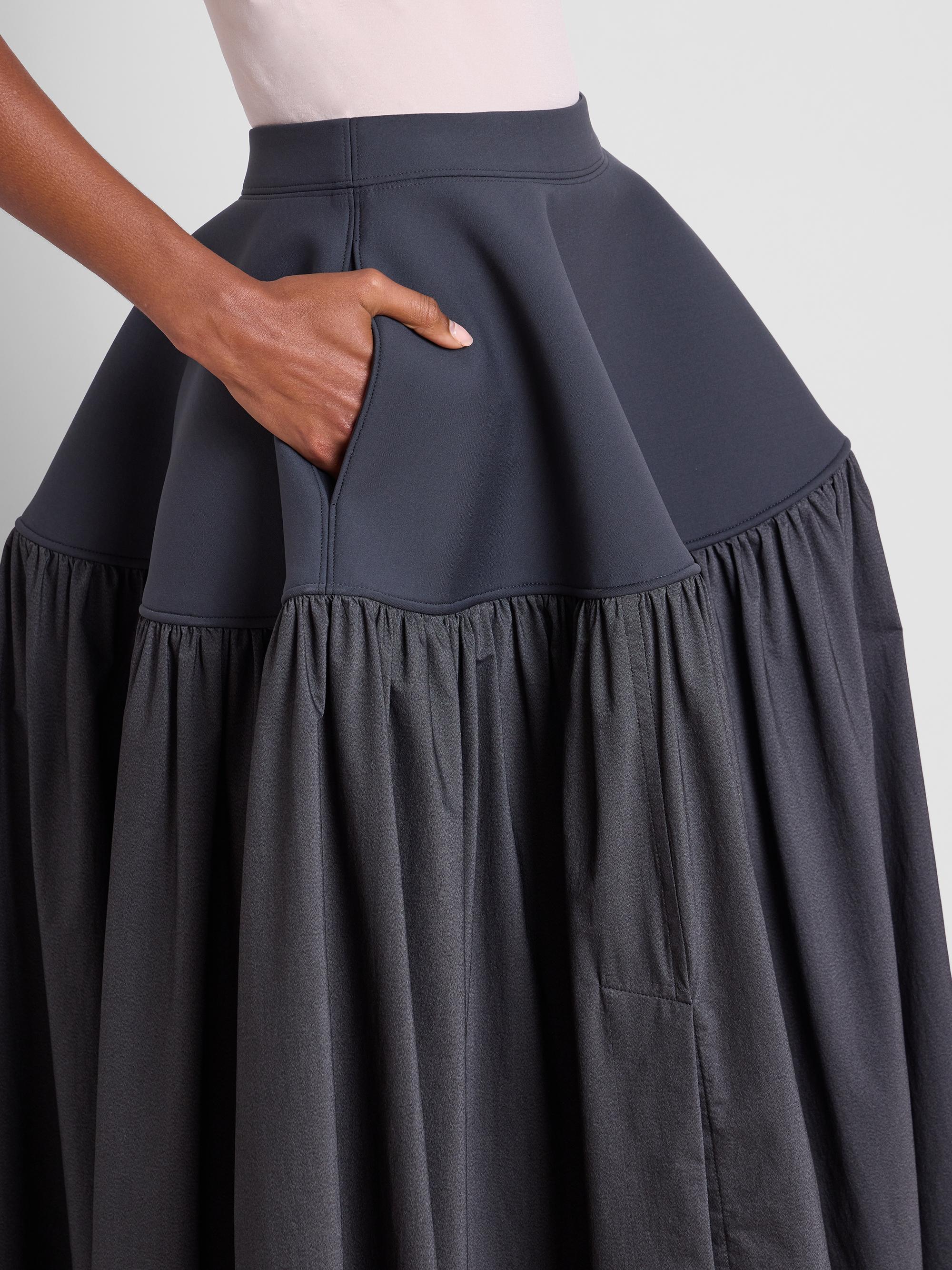 Issey Miyake Mute Mixed-Media Pleated High-Low Skirt | Saks Fifth