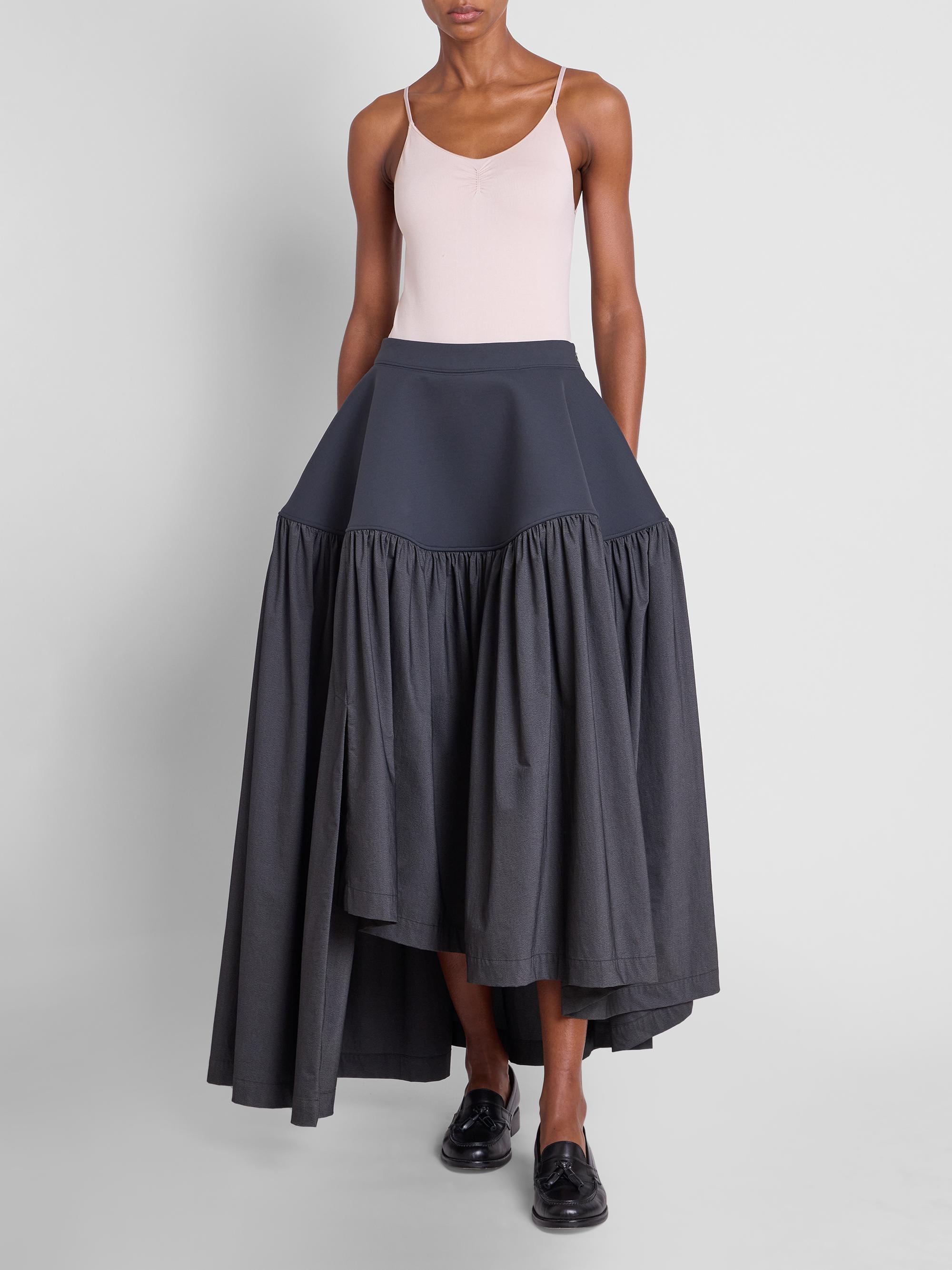 ISSEY MIYAKE me フレアスカート ダークグレー Issey Miyake Mute Mixed-Media Pleated High-Low Skirt | Saks Fifth
