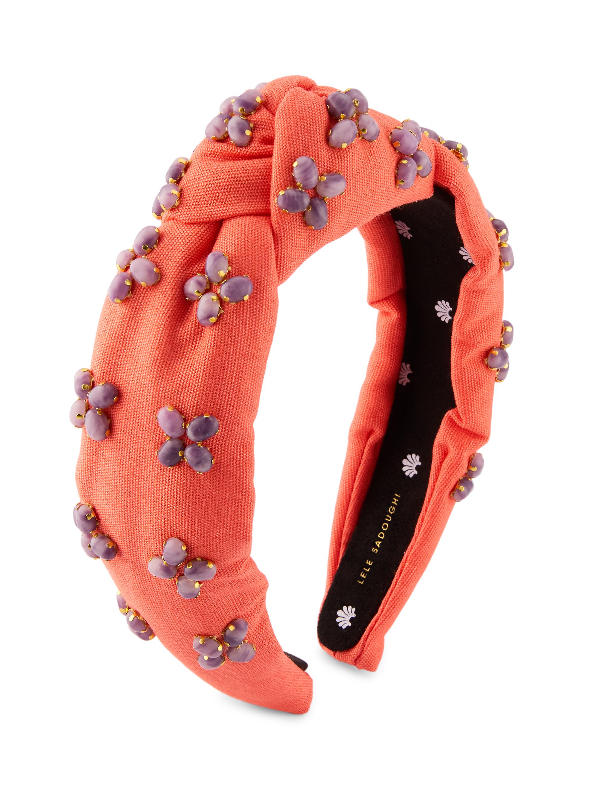 Lele Sadoughi Women's Palm Beach Embellished Knotted Headband - Lt Coral